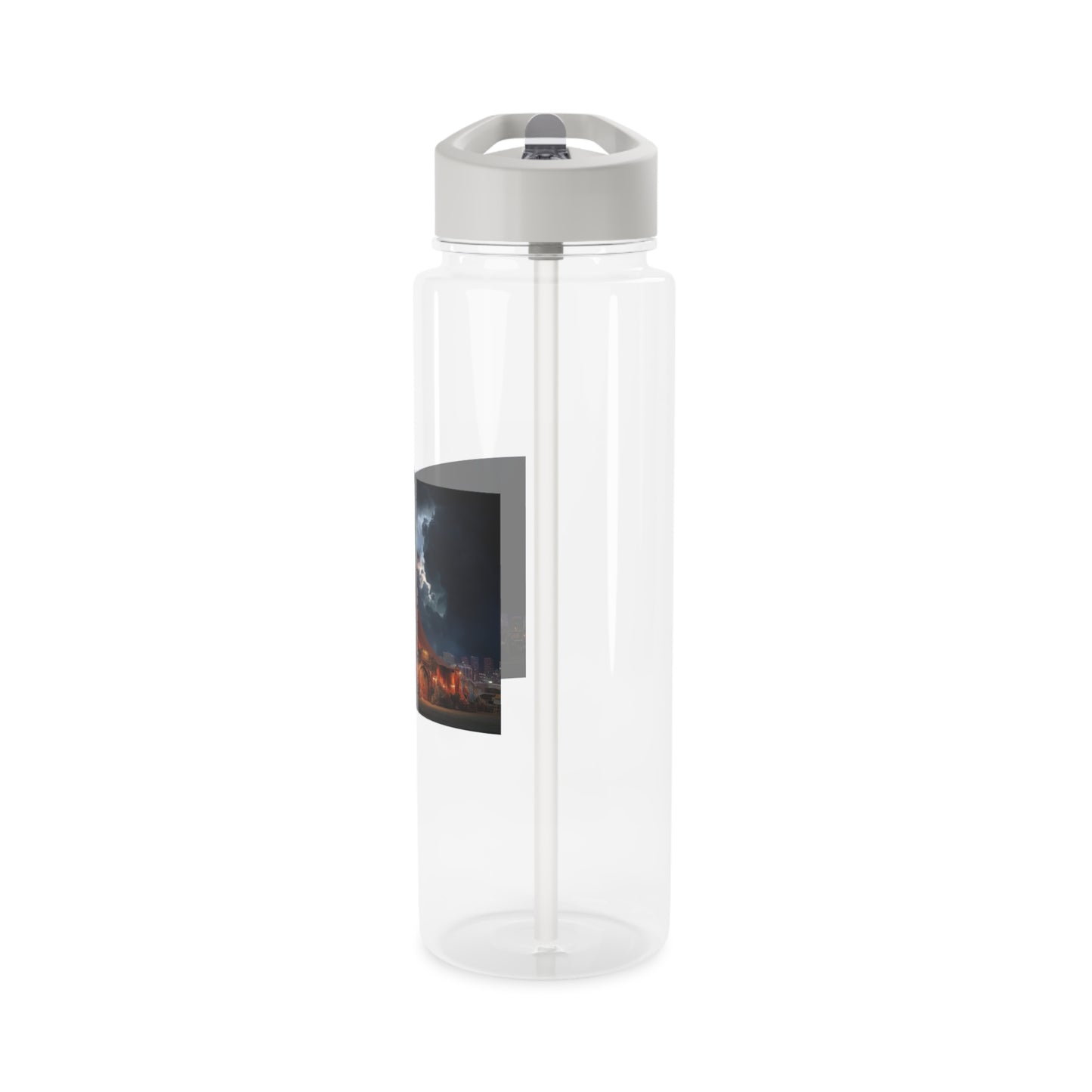 Storm Circus Tent Tritan Water Bottle – Crimson Canvas Under Thunderclouds