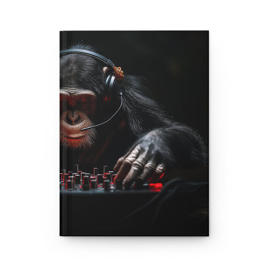 Chimpanzee DJ Hardcover Journal Matte – Midnight Beatmaker Groove