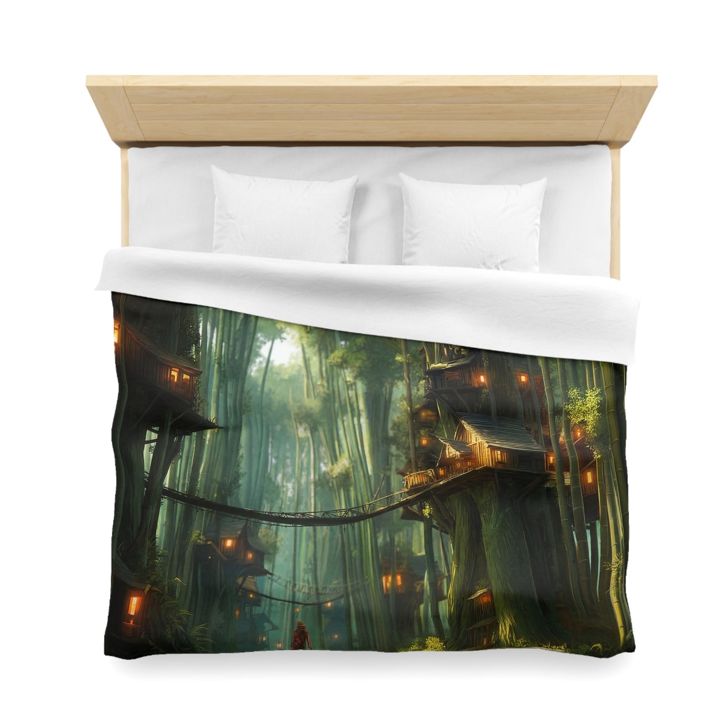 Bamboo Canopy Treehouse Duvet Cover – Sunlit Grove Sanctuary