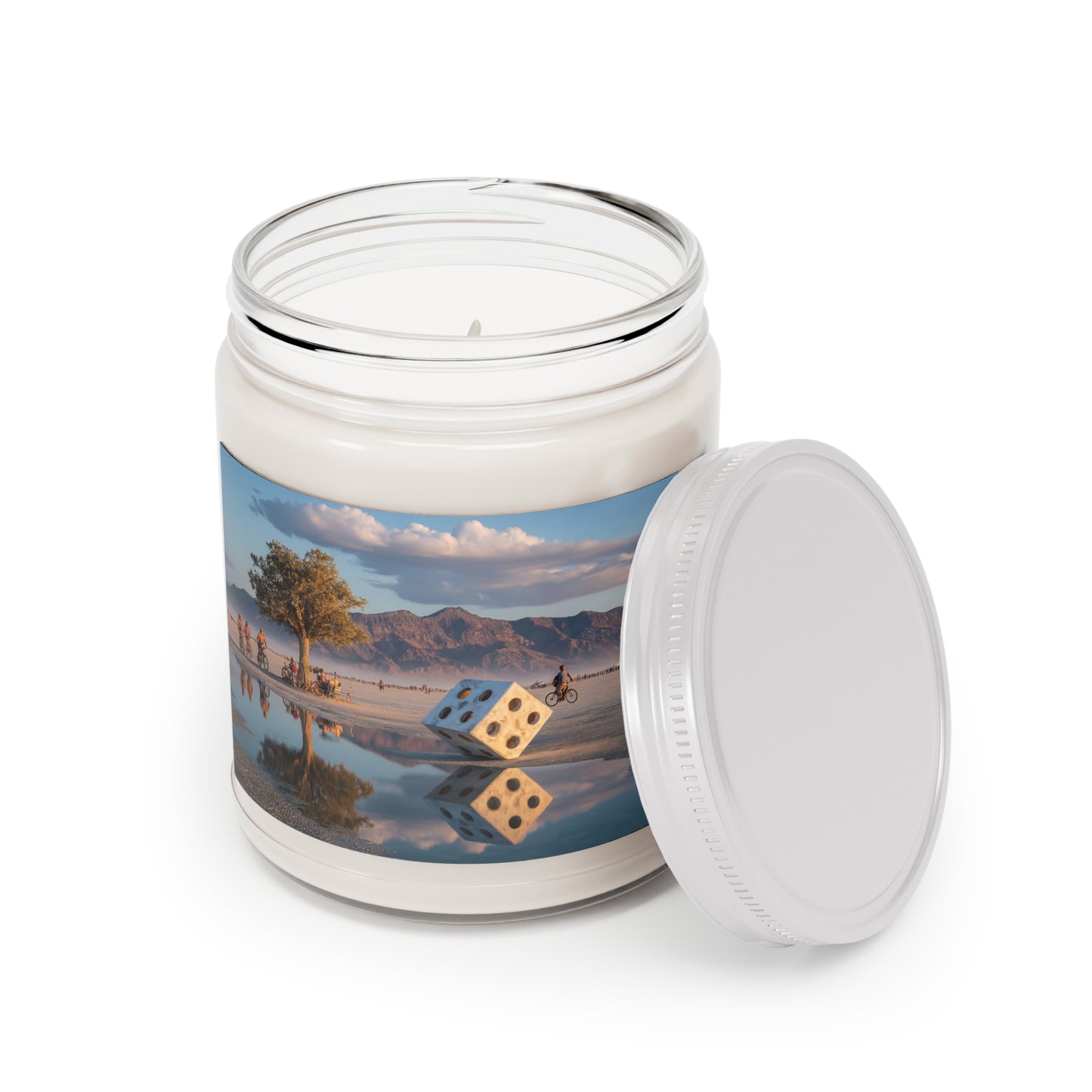 Dice of Destiny Scented Soy Candles with White Lid, 9oz – Burning Through the Desert Sky