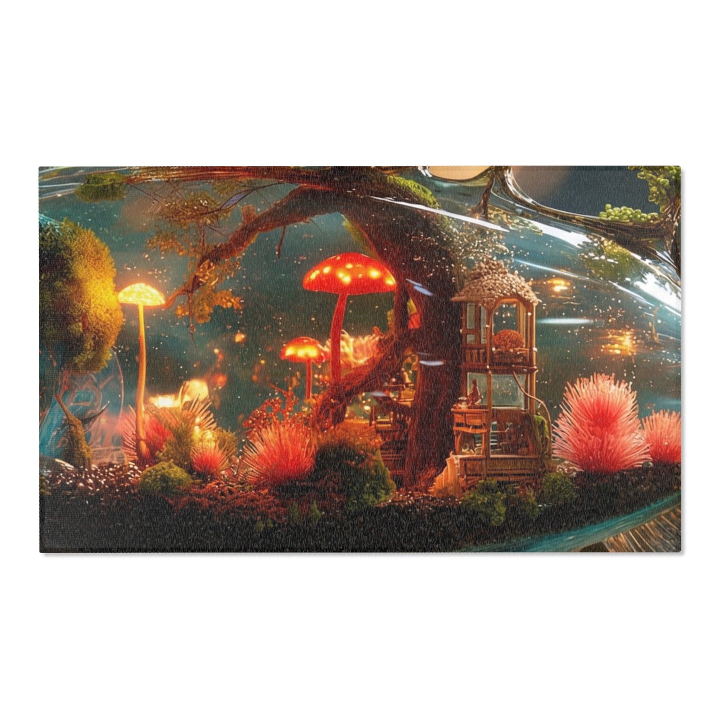Forest Within Fish Area Rugs – Bioluminescent Underwater Sanctuary