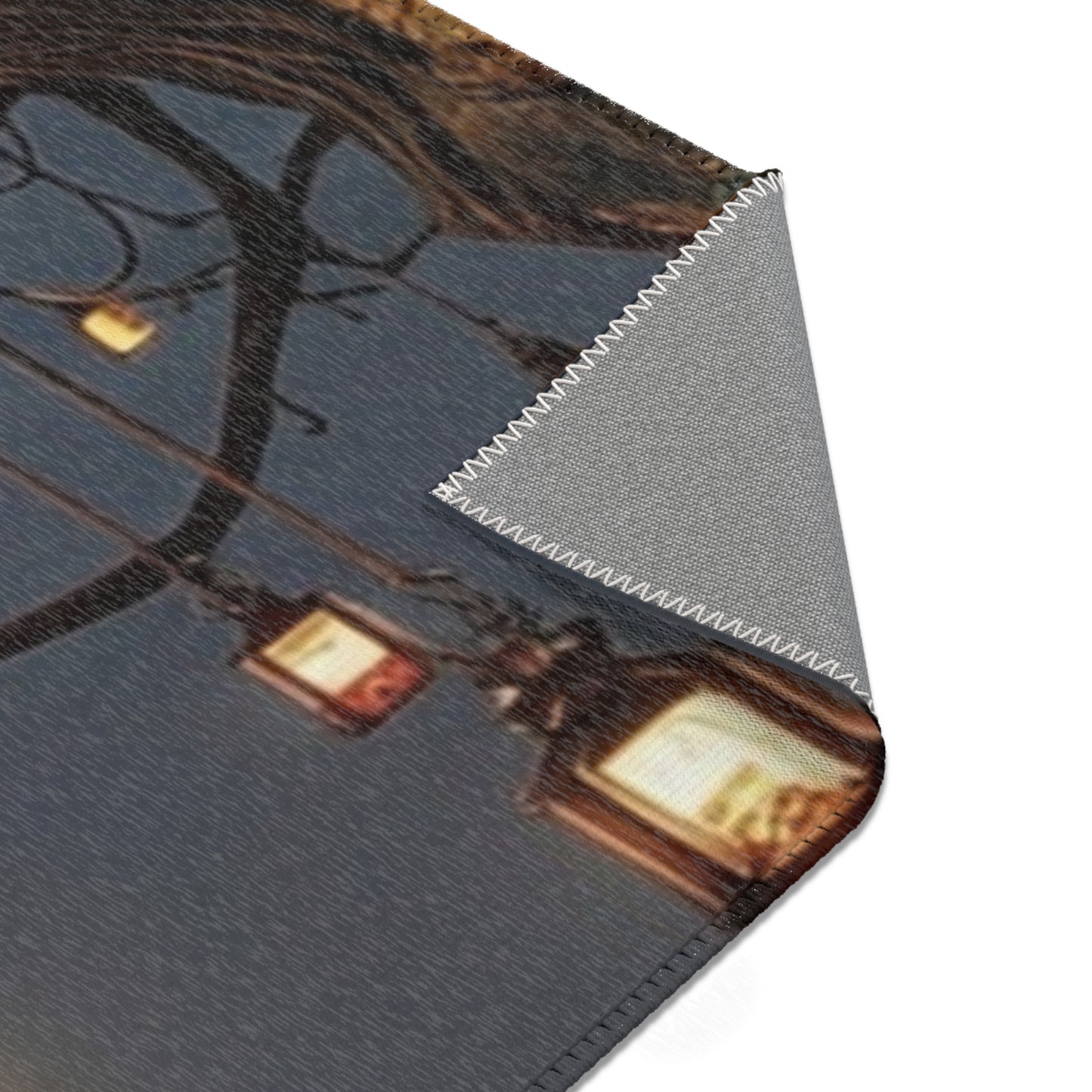 Luminous Wisp Tree Area Rug – Desert Nightglow Oasis