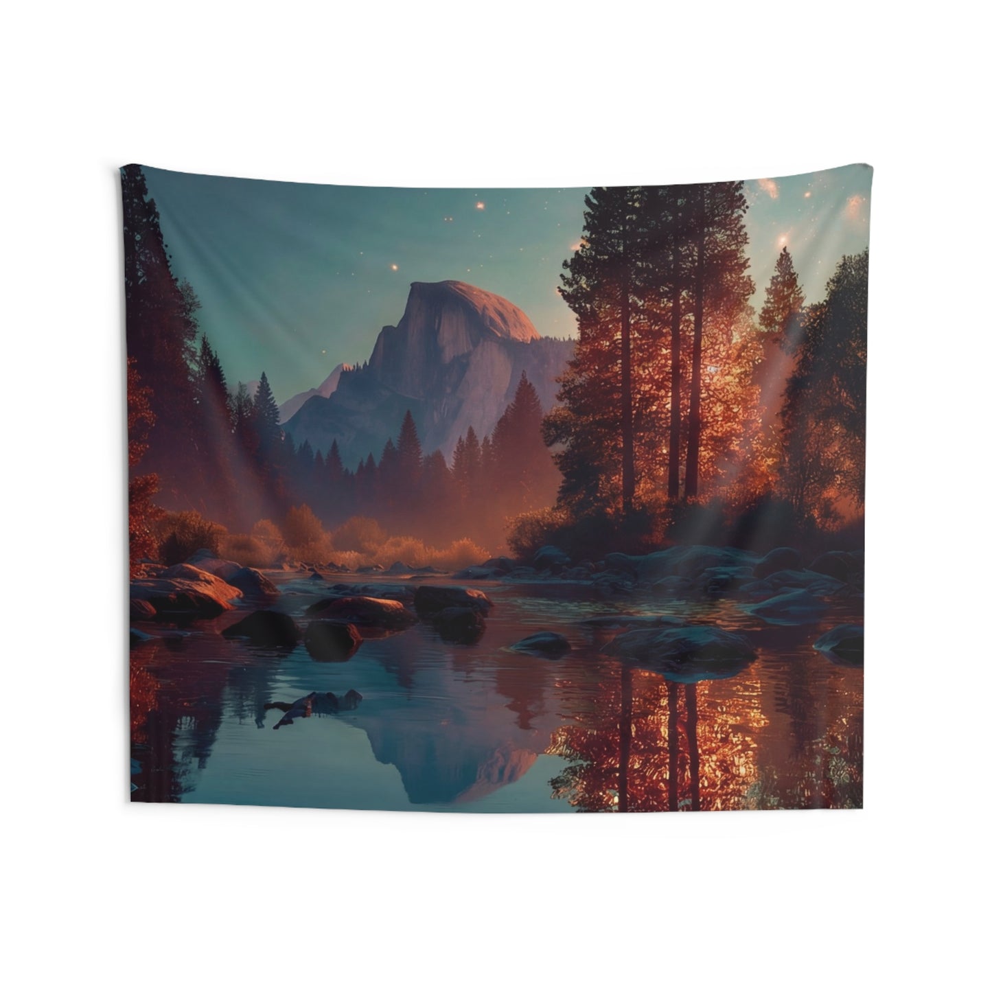 Starlit River Reflection Tapestry – Half Dome’s Whispering Waters