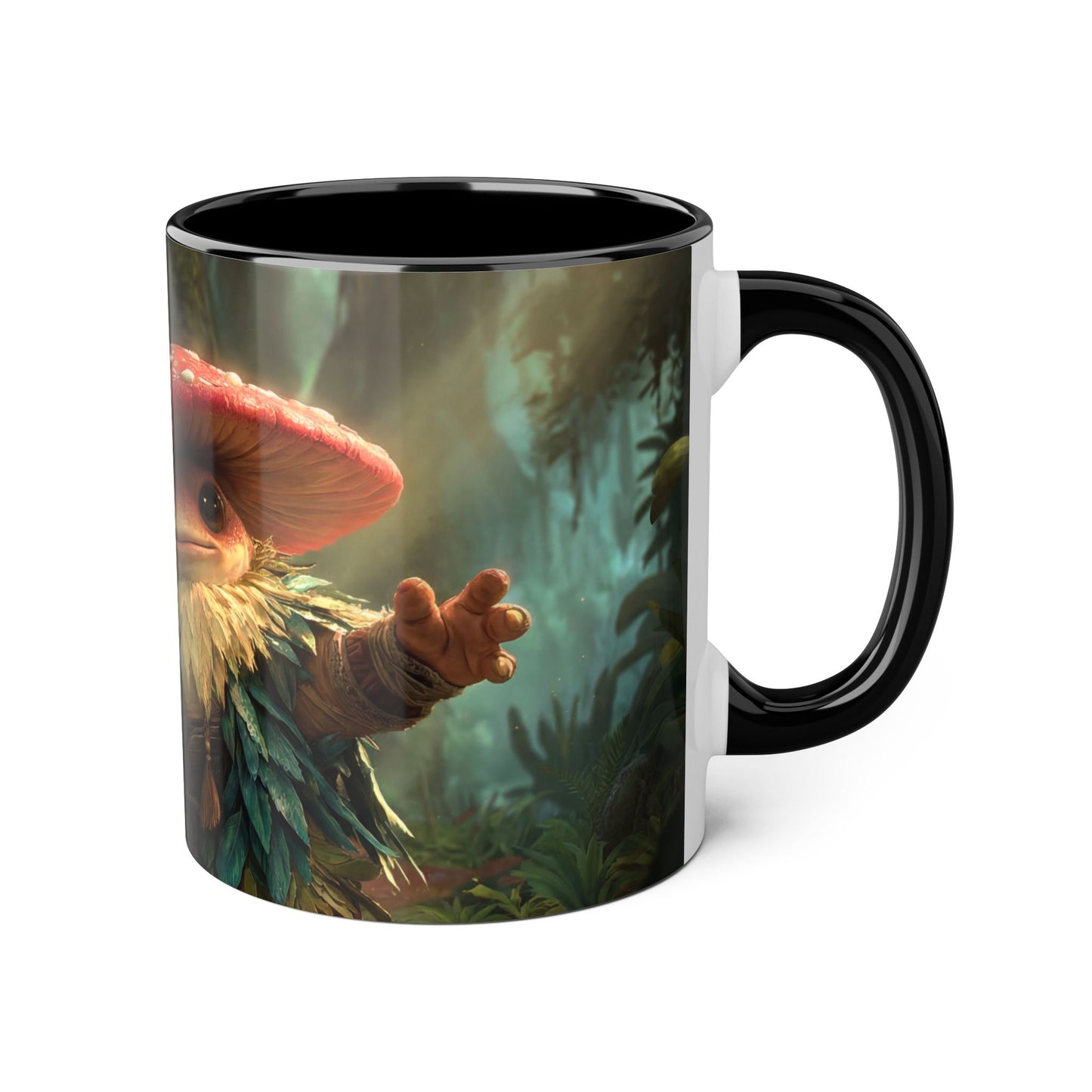 Mushroom Guardian Accent Mugs, 11oz – Toad Warrior with Wooden Blade