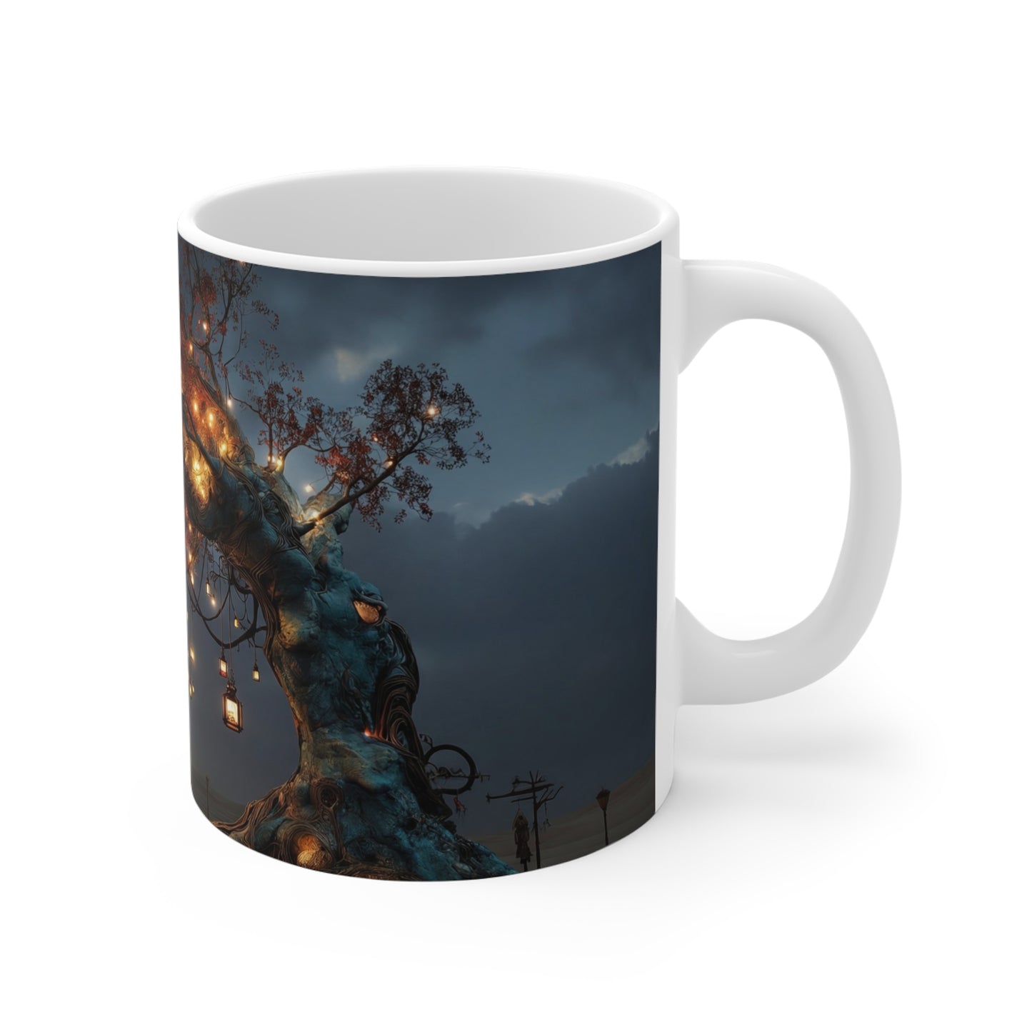 Luminous Wisteria Tree Ceramic Mugs (11oz\15oz\20oz) – Desert Night’s Warm Embrace