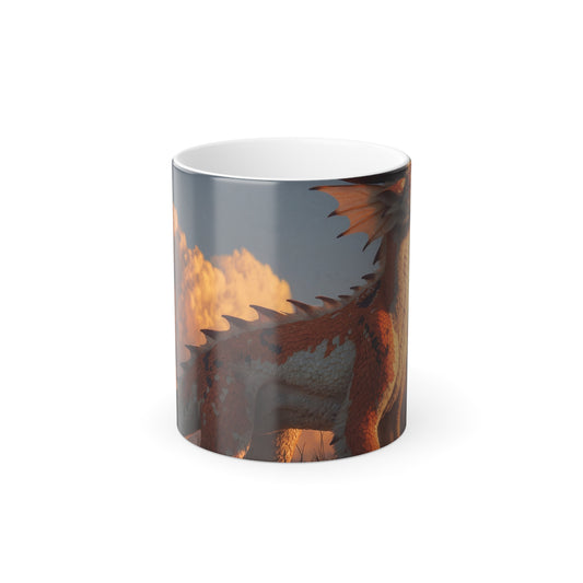 Amber Dragon Color Morphing Mug, 11oz – Sunset Sentinel on the Wind