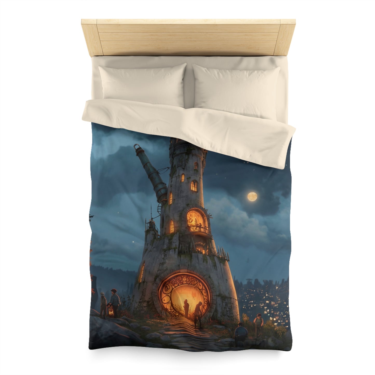 Starlit Observatory Duvet Cover – Whispers of the Cosmic Gate