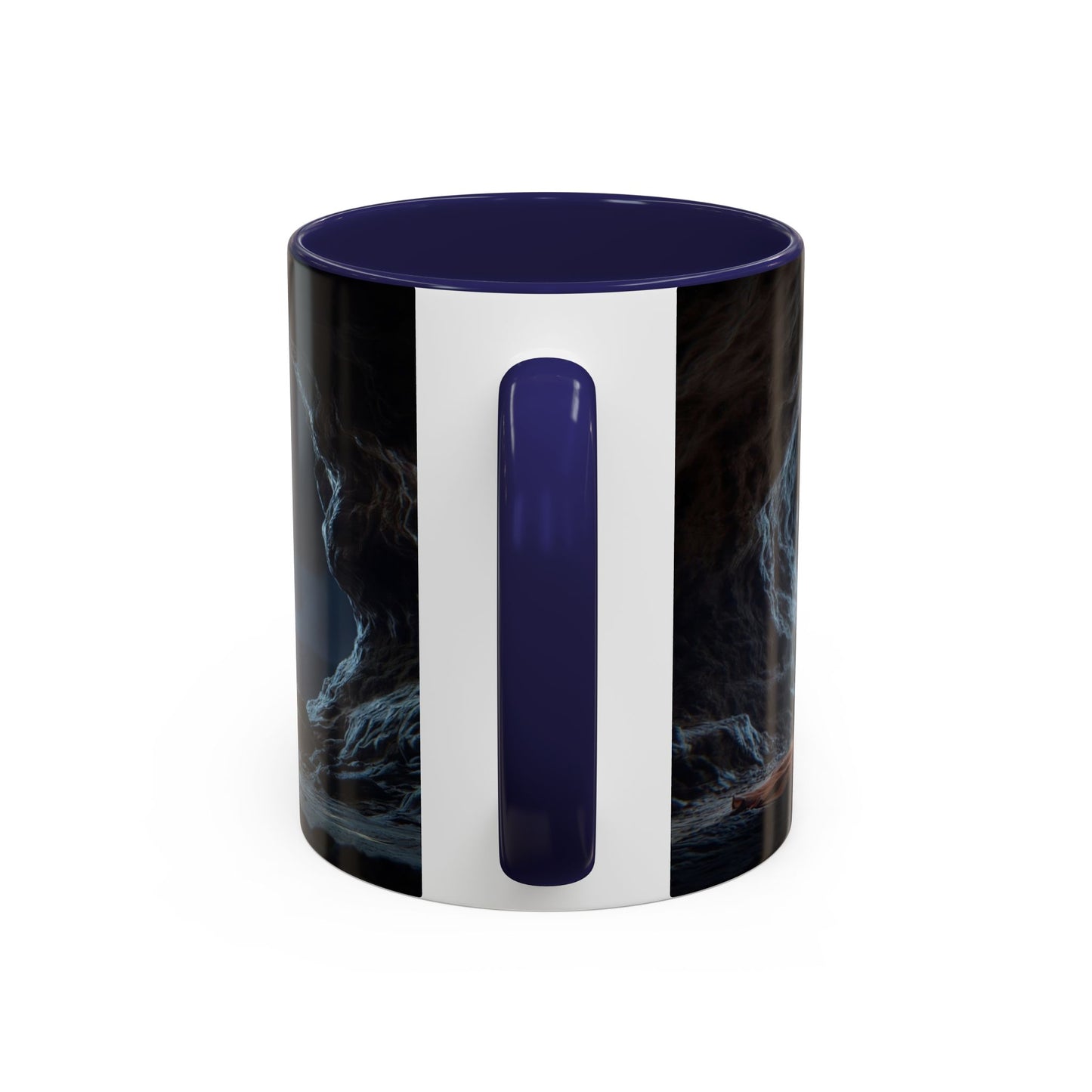 Moonlit Monk Meditation Mug – Serene Nightwatcher in Cave