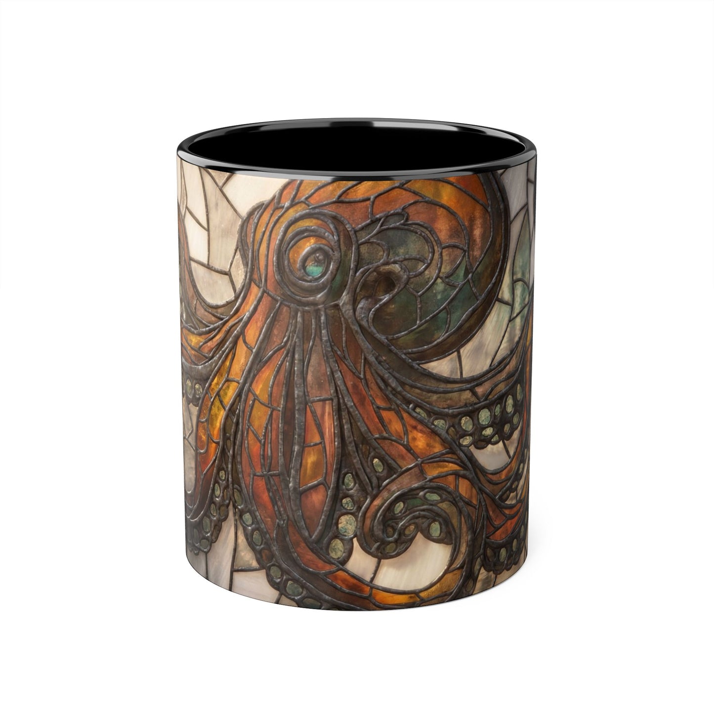 Stained Glass Octopus Accent Mugs, 11oz – Amber Tentacle Garden