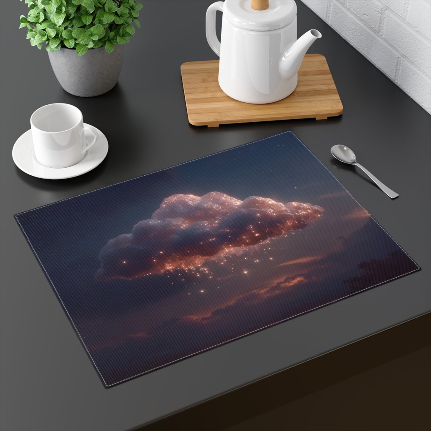 Celestial Cloud Placemat – Starlight Gathering at Dusk