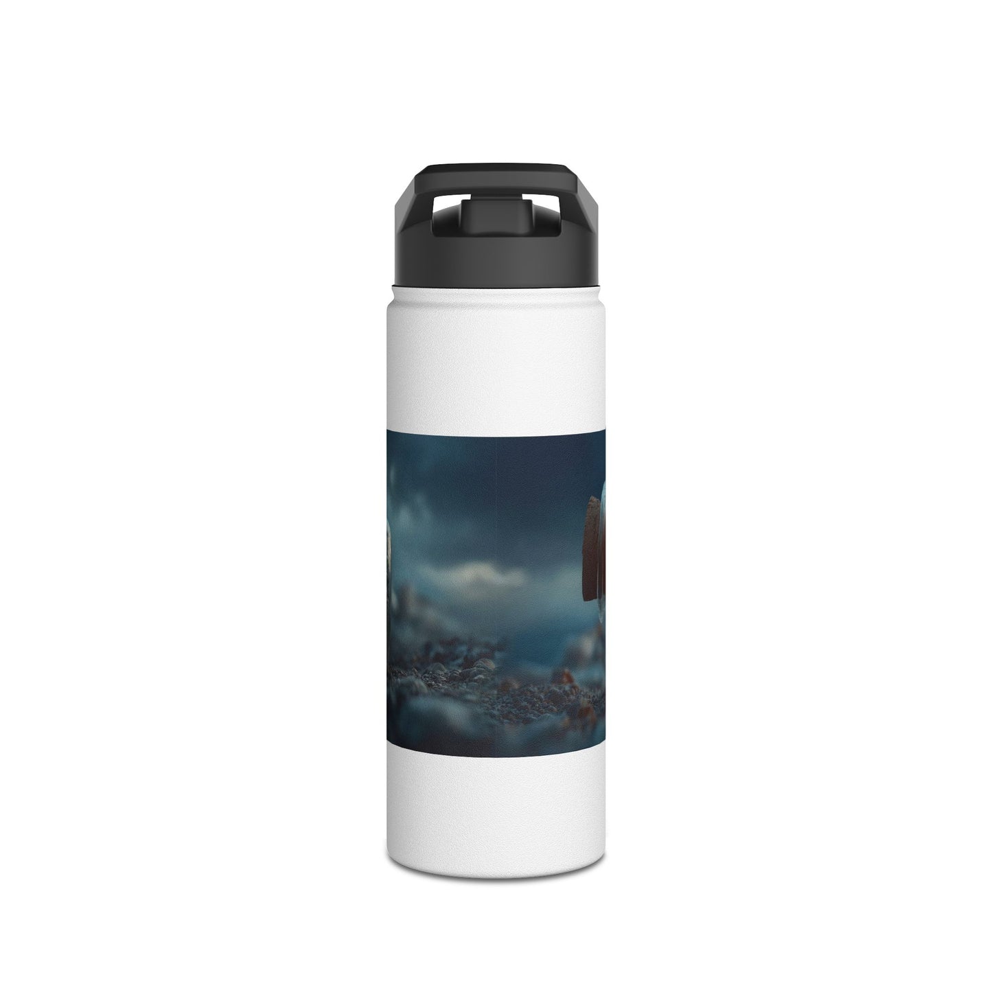 Storm-Sailed Ship in Bottle Water Bottle – Pocket-Sized Tempest Adventure