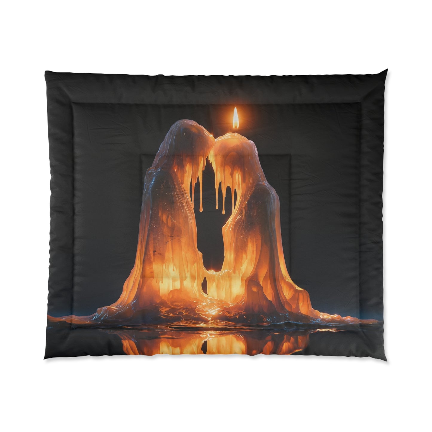 Melting Candle Sentinel Comforter – Warm Glow Against the Deep Night