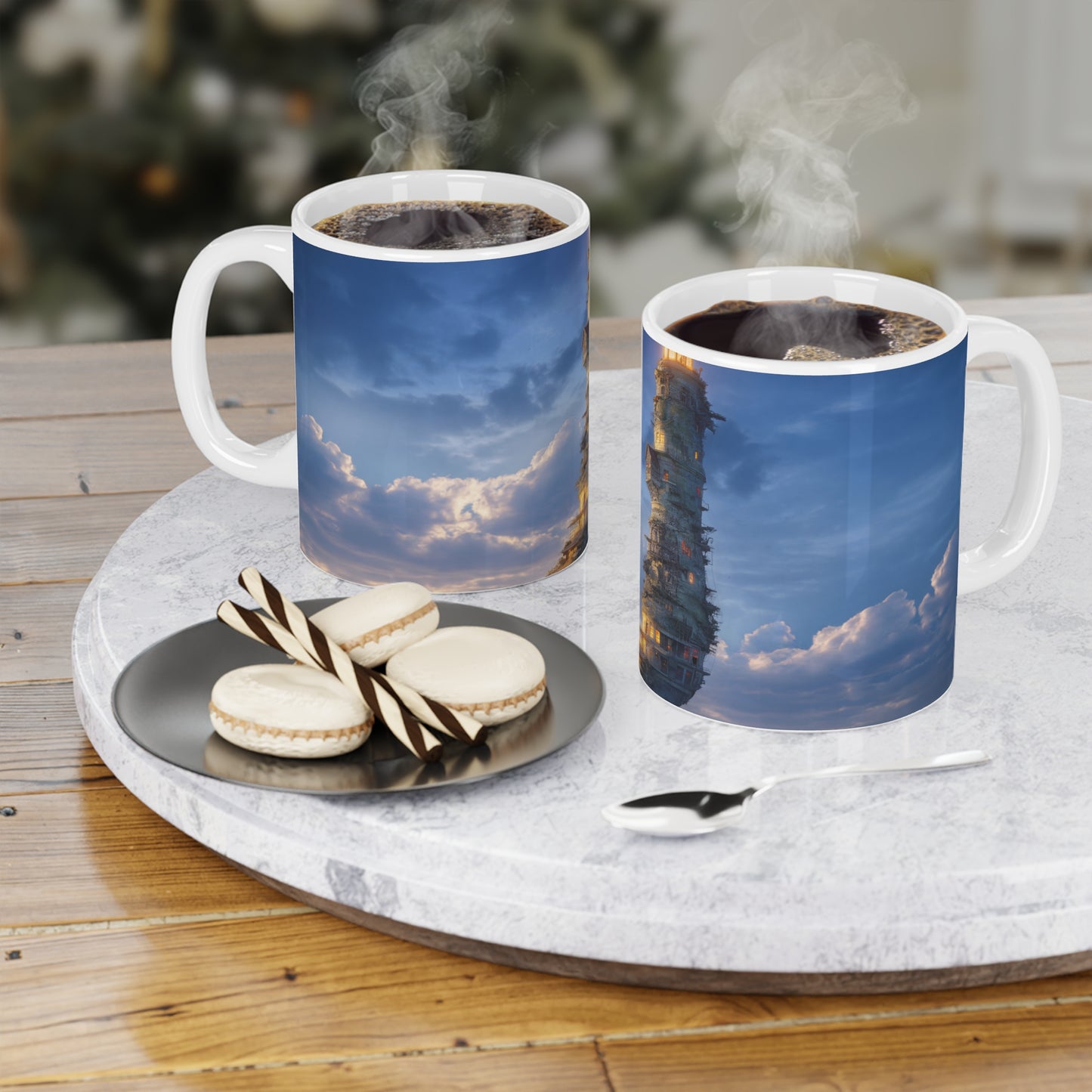 Skyborne Lighthouse Ceramic Mugs (11oz\15oz\20oz) – A Beacon in the Twilight