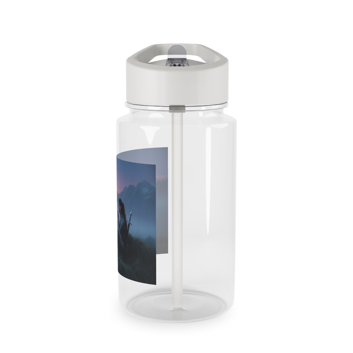 Mistbound Guardian Tritan Water Bottle – Pink Dragon & Dusk Sentinel