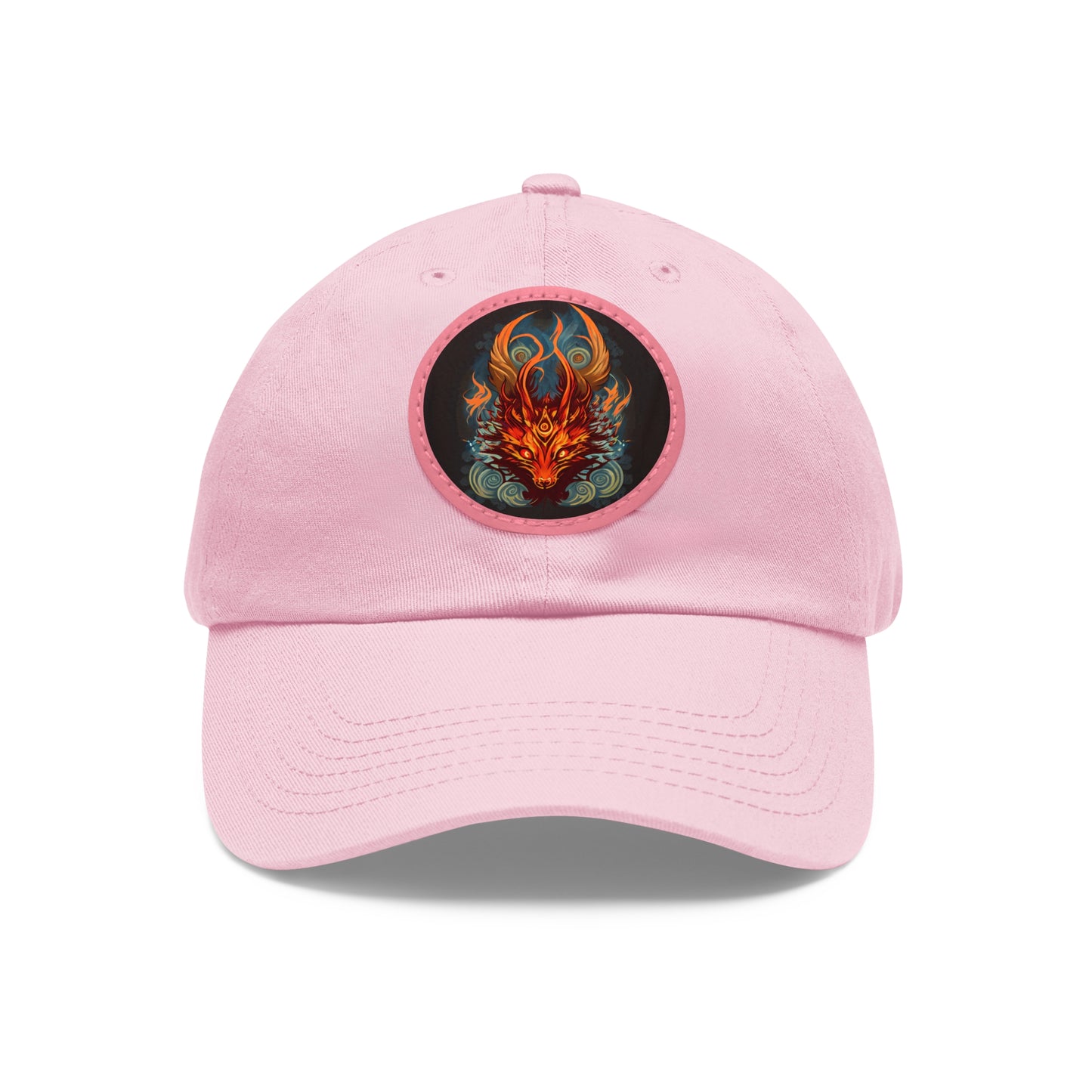 tshirt design, nine-tailed fox - Dad Hat with Leather Patch (Round)