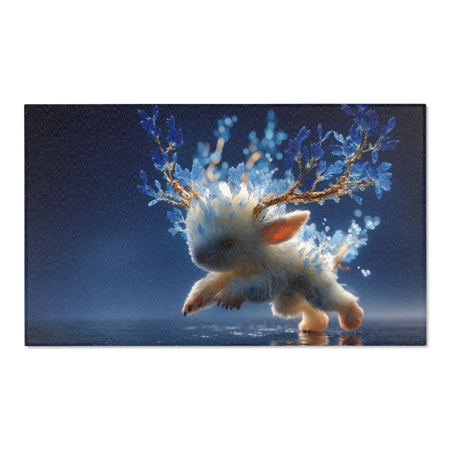 Frostborne Bunny Area Rugs – Whimsical Ice Crown Dreamscape
