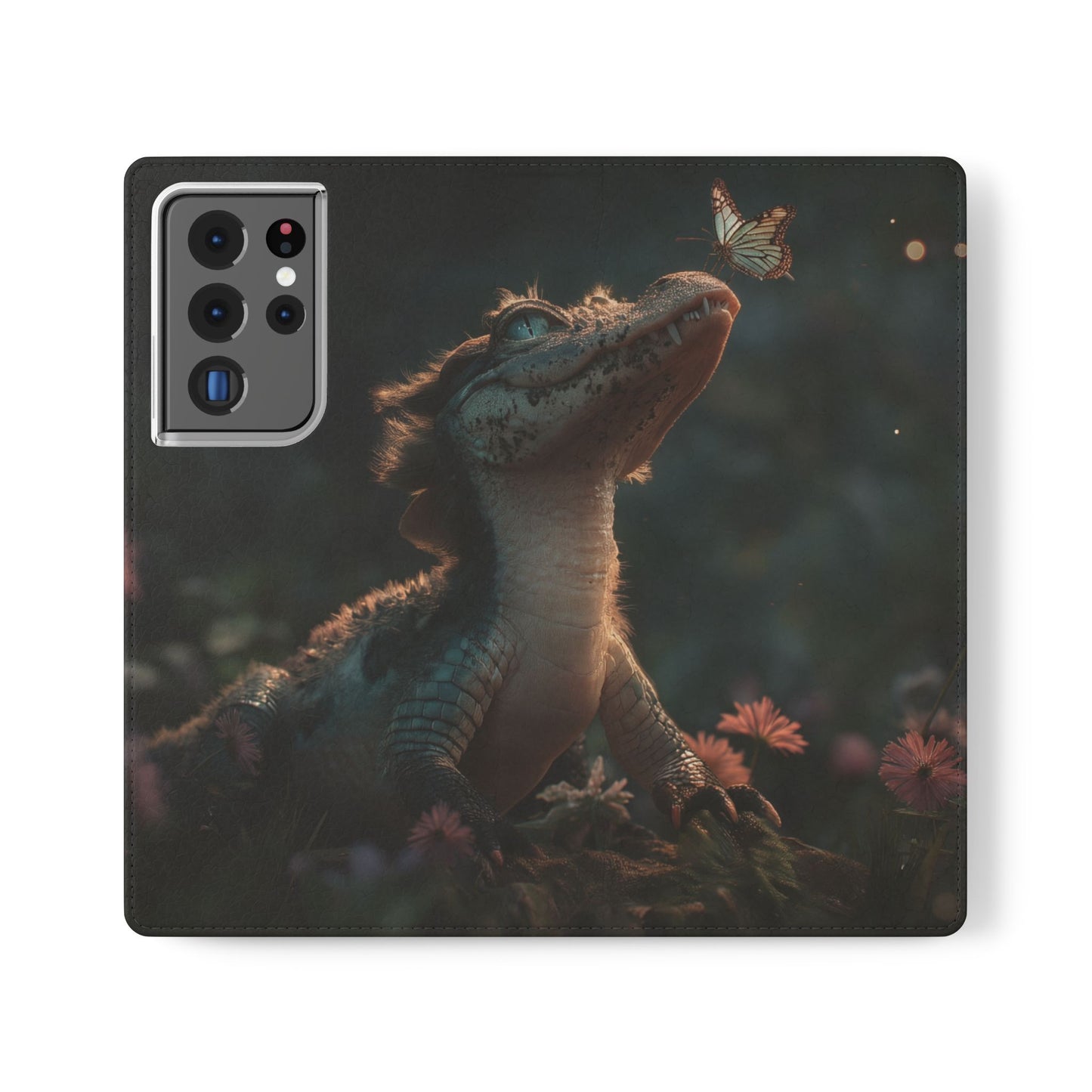 Crocodile Butterfly Flip Cases – Tender Guardian with Moth Companion