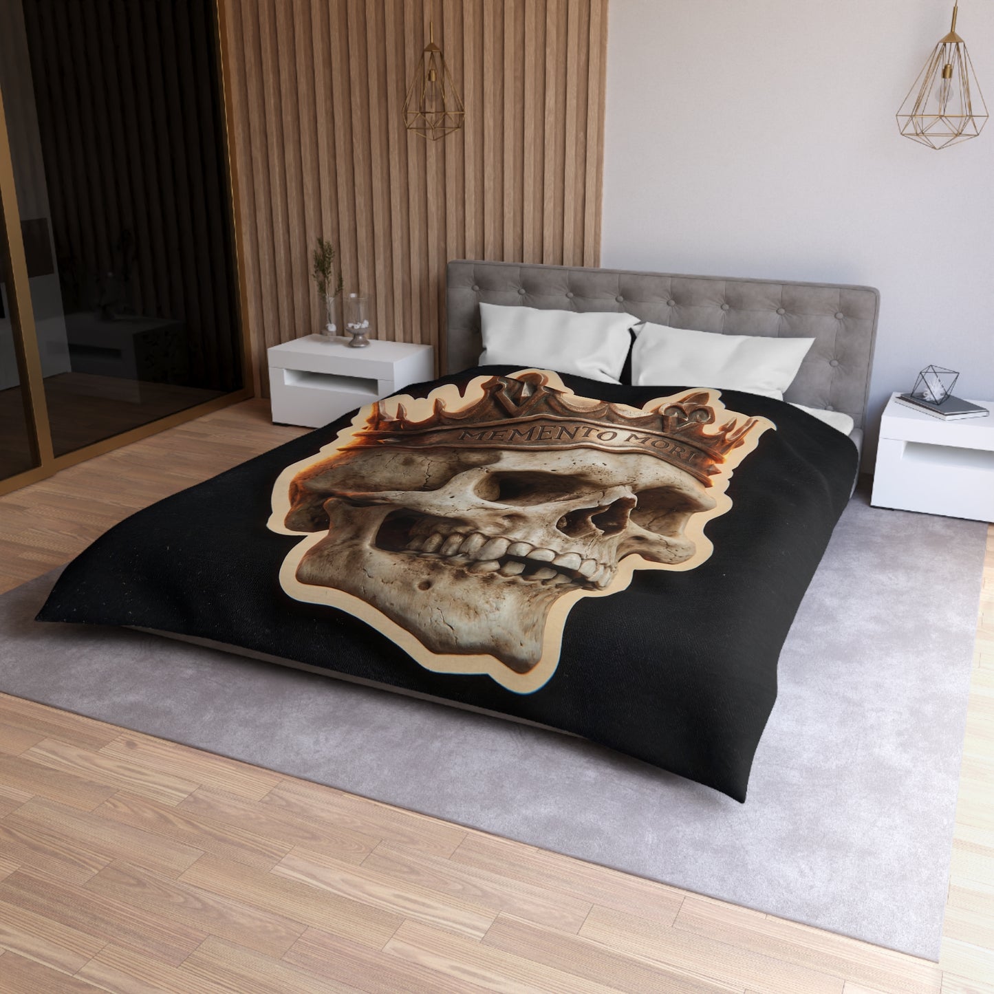 Crowned Skull Microfiber Duvet Cover – Regal Mortality Dreamscape