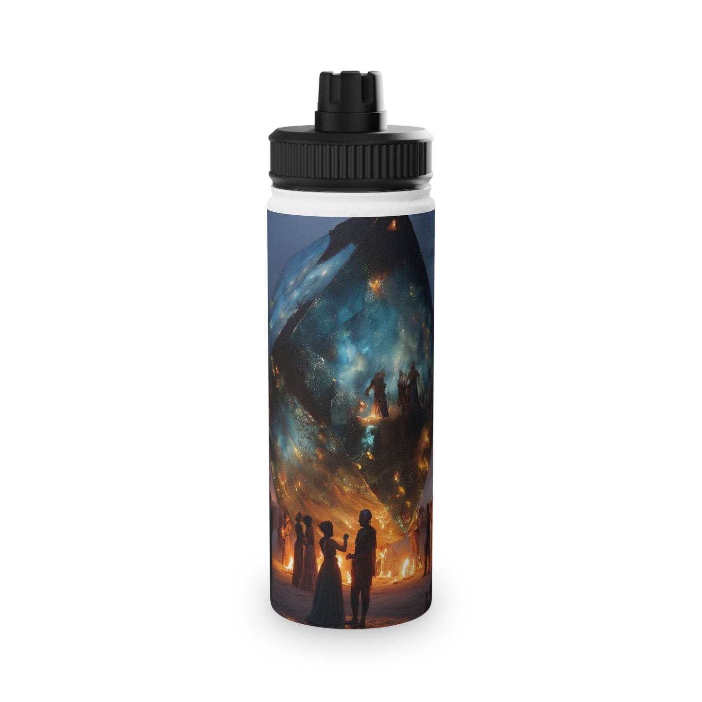 Celestial Cube Water Bottle – Portal to a Starlit Ceremony