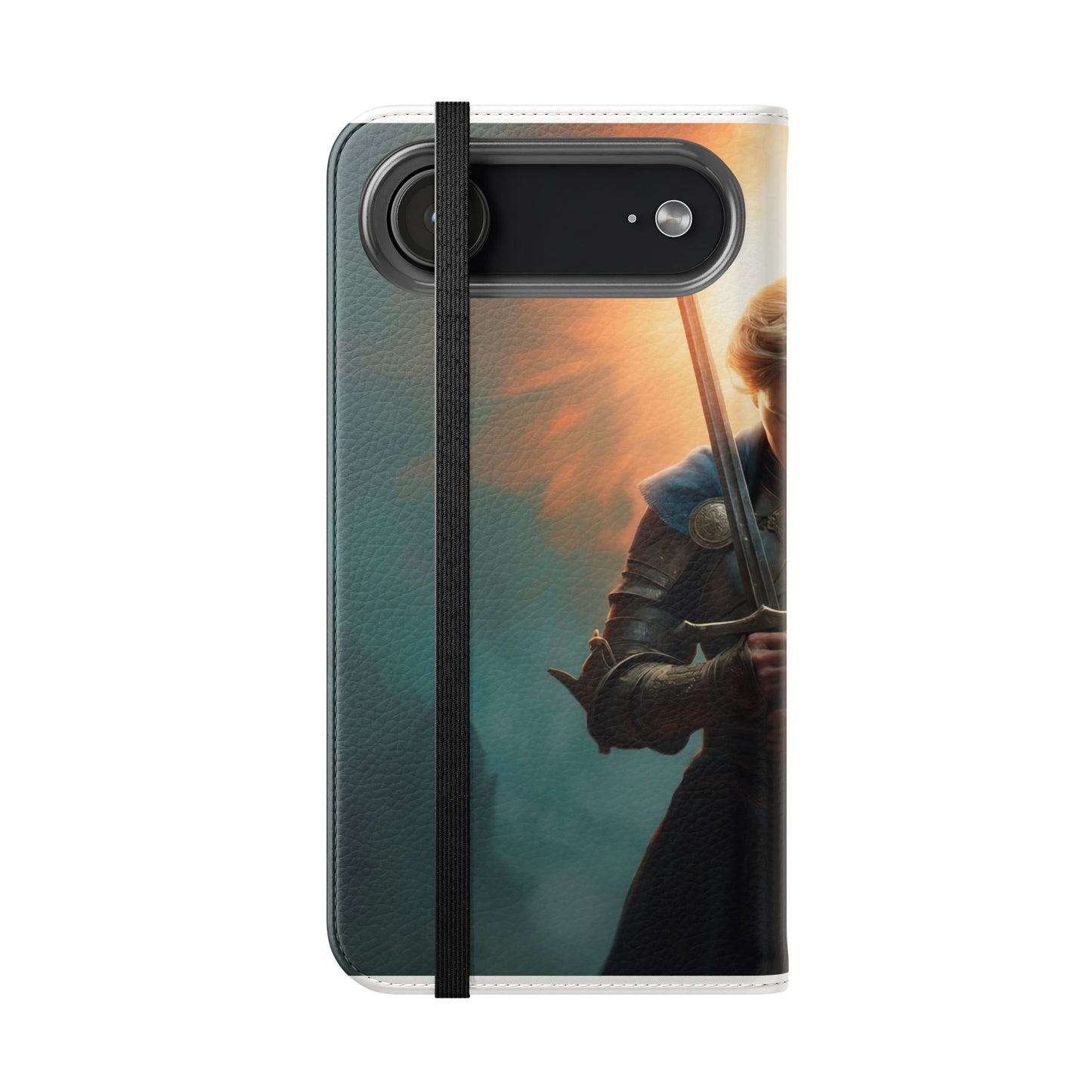 Dawn-Forged Knight Flip Cases – Radiant Armor Against Misty Skies