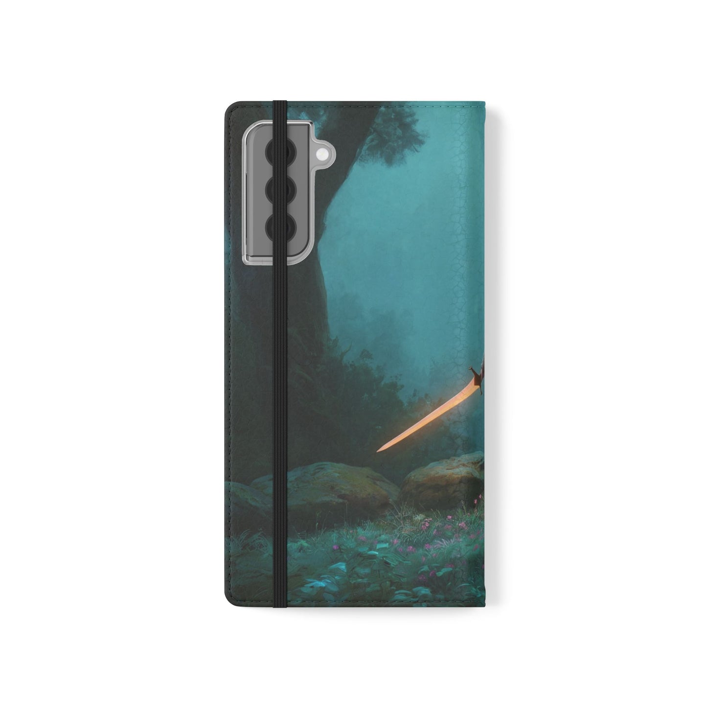 Forest Guardian Flip Cases – Elven Sentinel with Glowing Blade