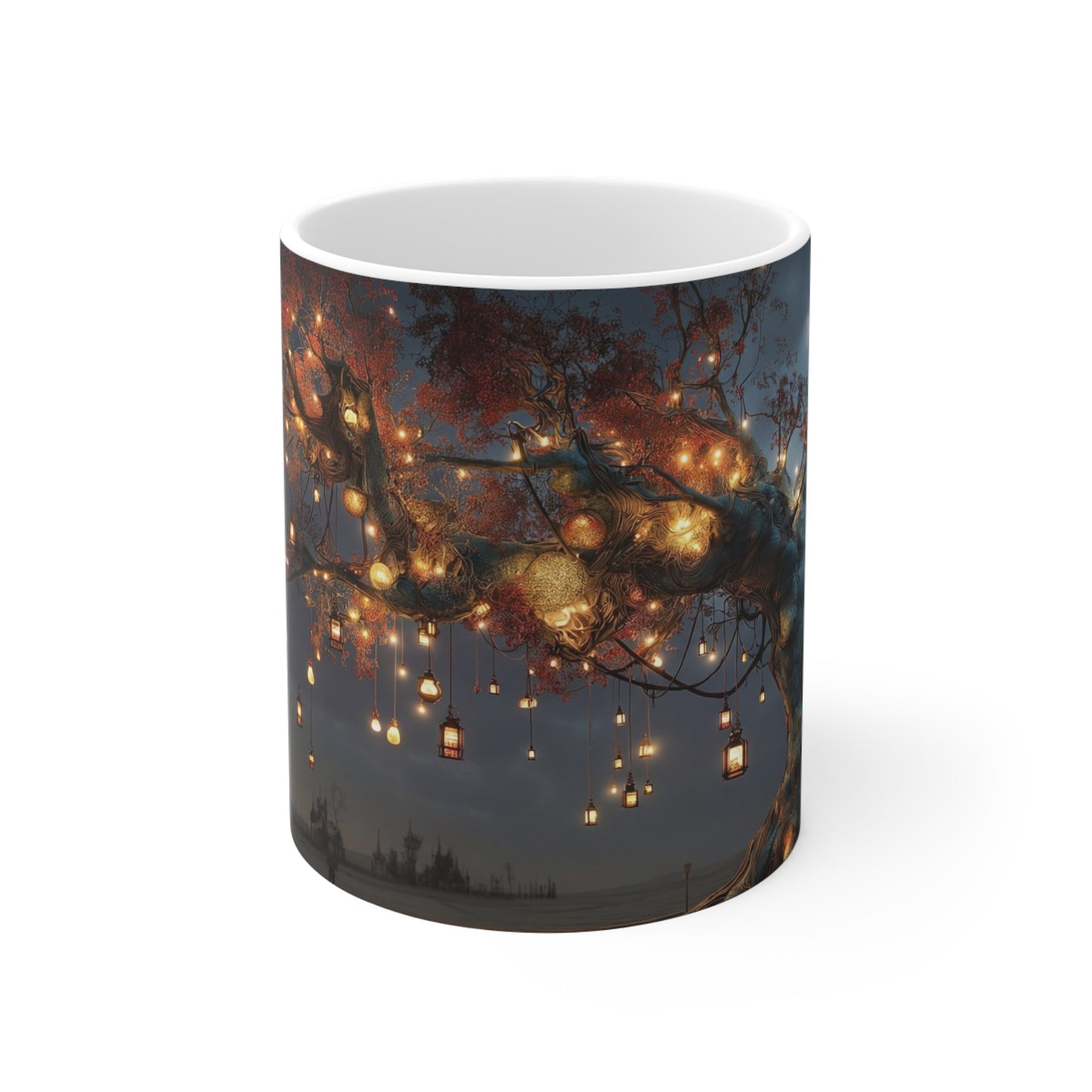 Luminous Wisteria Tree Ceramic Mugs (11oz\15oz\20oz) – Desert Night’s Warm Embrace