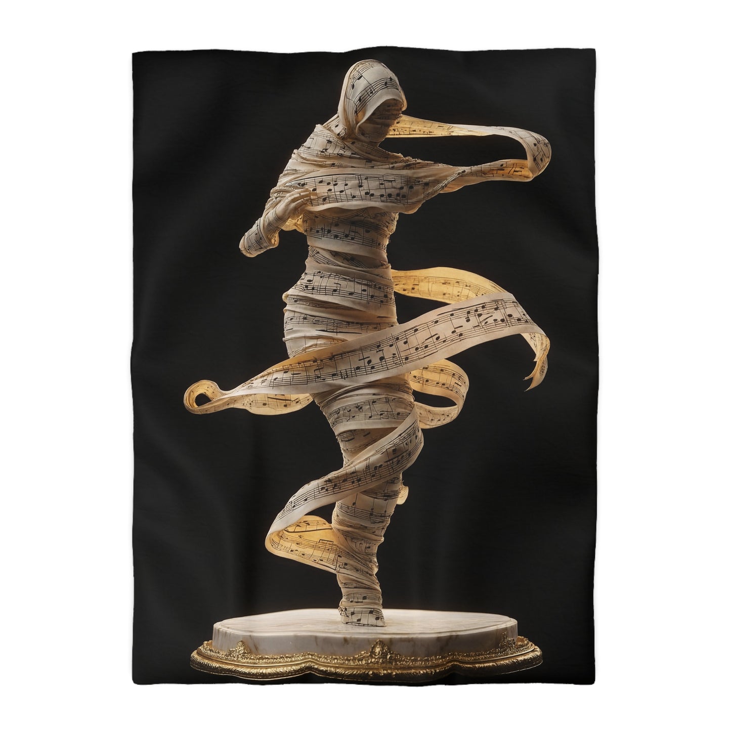 Melodic Dancer Microfiber Duvet Cover – Whispers of Sheet Music in Motion