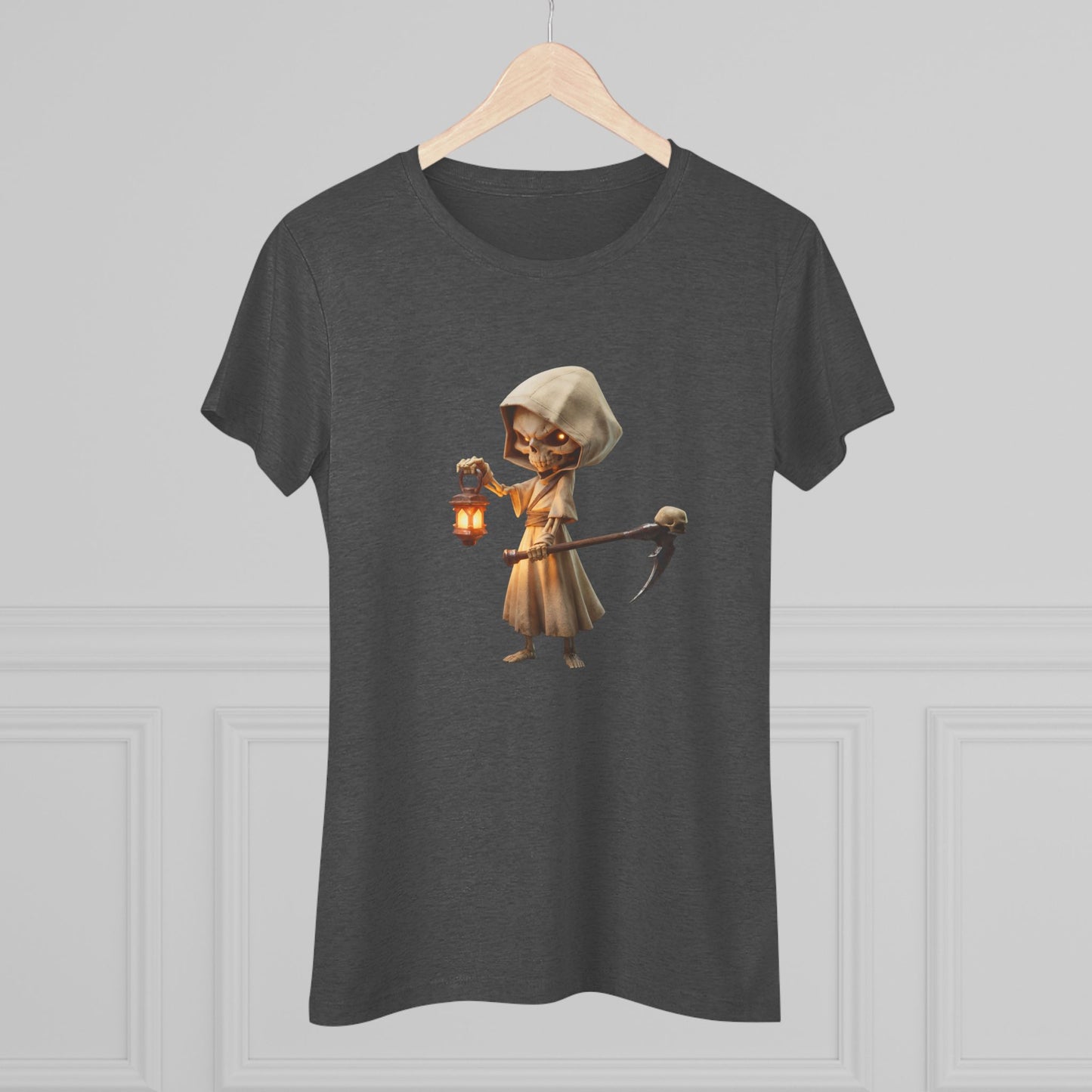 Lantern-Bearing Sentinel Women's Triblend Tee – Hooded Grim Reaper Guardian