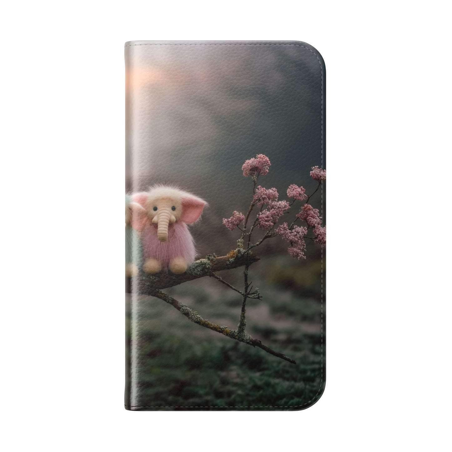 Mossy Branch Elephants Flip Cases – Pastel Fluff Guardians