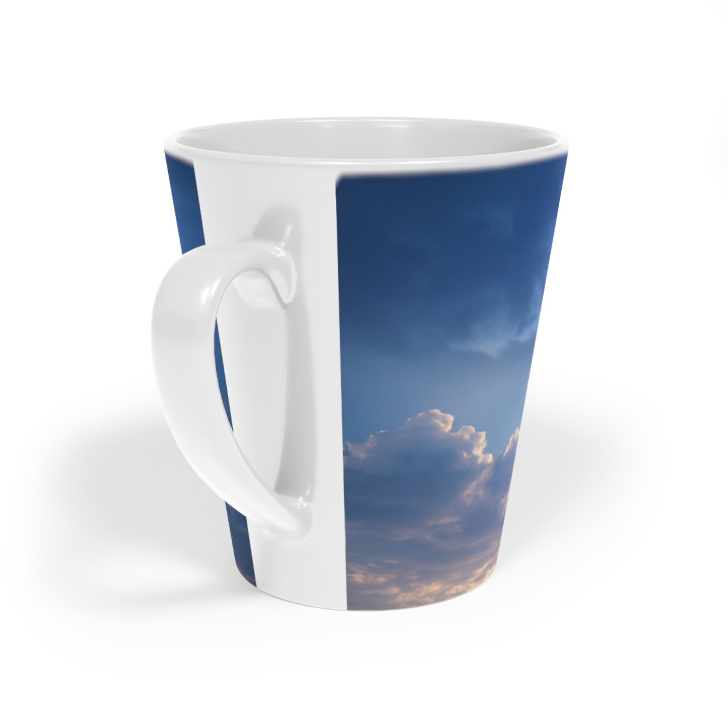 Skyborne Lighthouse Latte Mug, 12oz – Twilight Beacon Dreamscape