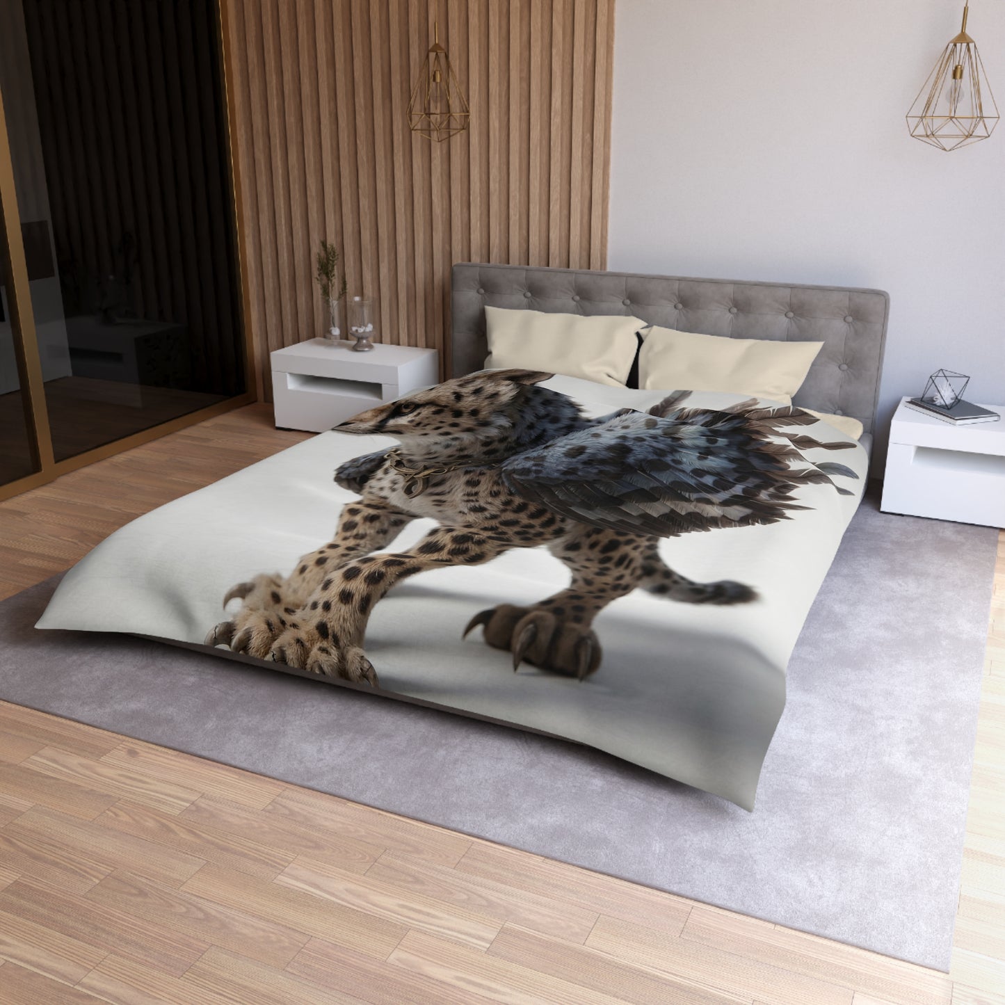 Winged Cheetah Microfiber Duvet Cover – Silent Sky Guardian