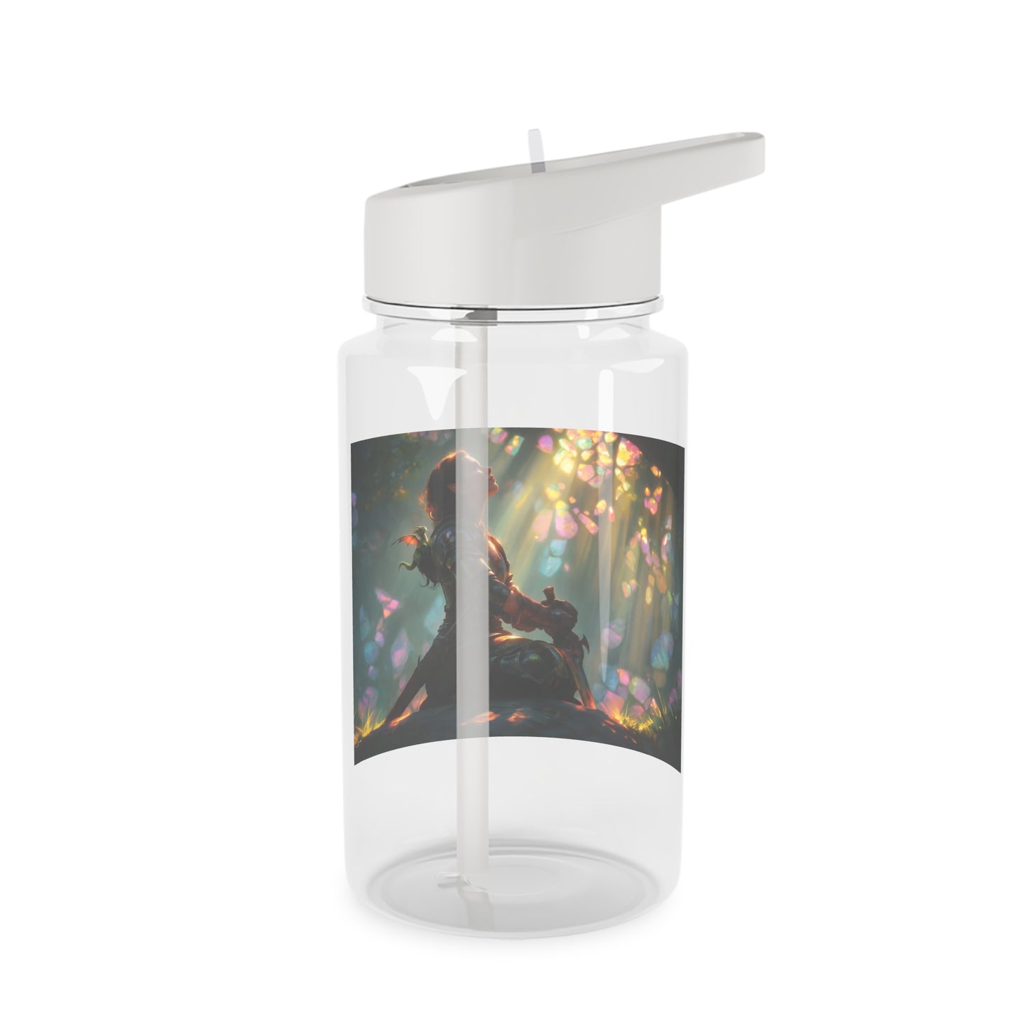 Crystal Grove Sentinel Tritan Water Bottle – Sunlit Forest Guardian Moment