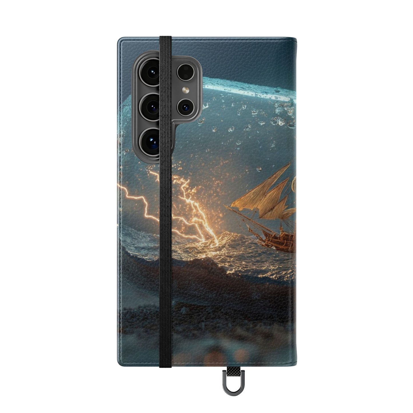 Storm-Struck Galleon Flip Cases – Lightning Inside Glass Bottle