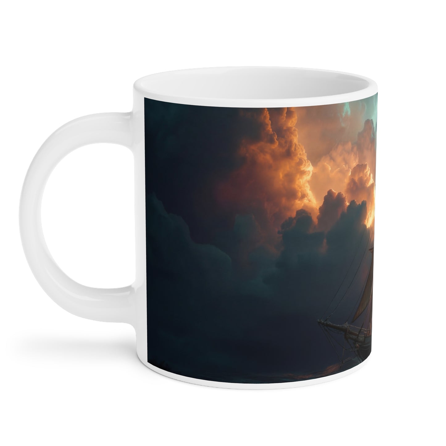 Starlit Galleon Ceramic Mugs (11oz\15oz\20oz) – Voyage Beneath the Celestial Canopy