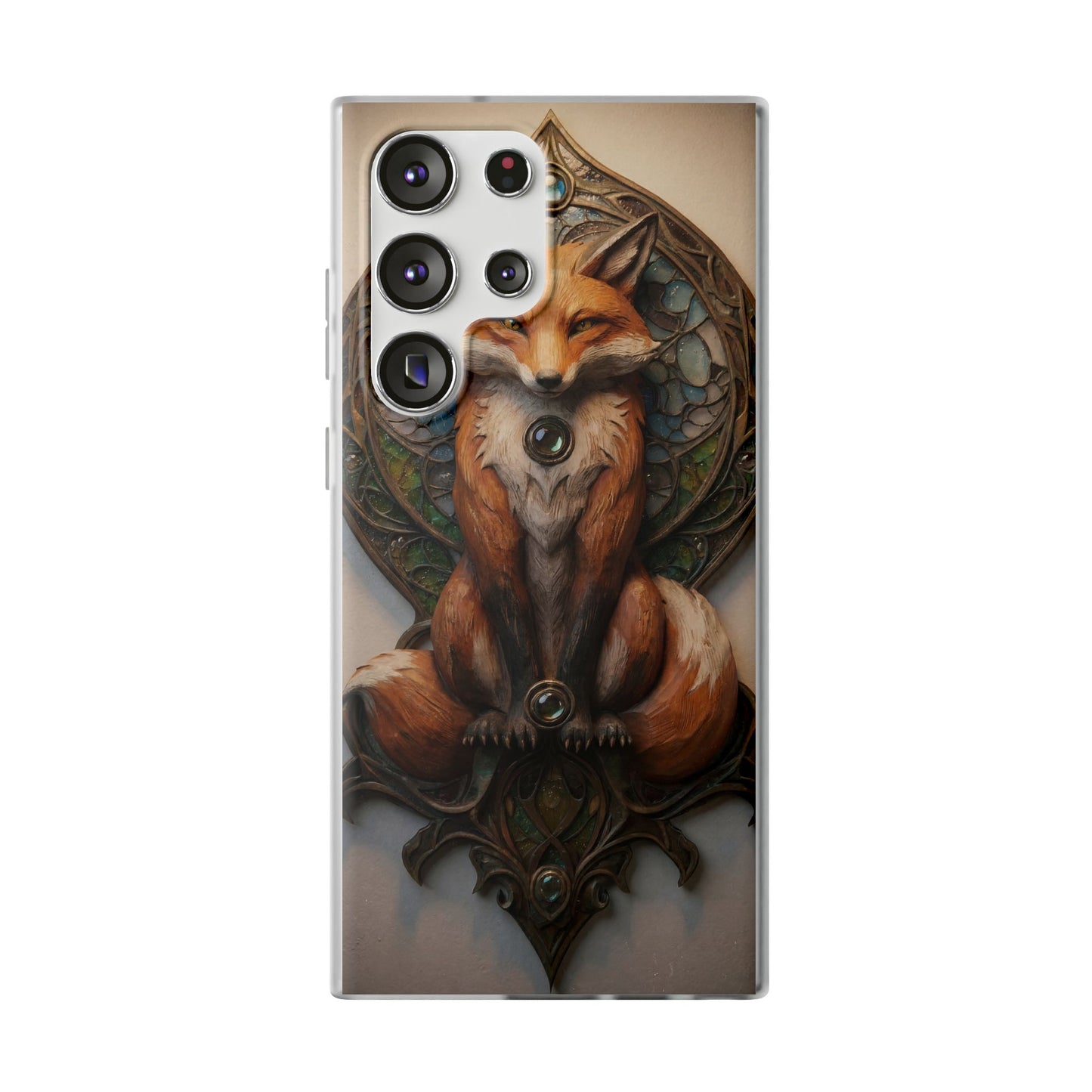 Fox Sentinel Flexi Cases – Amber Glow Through Stained Glass