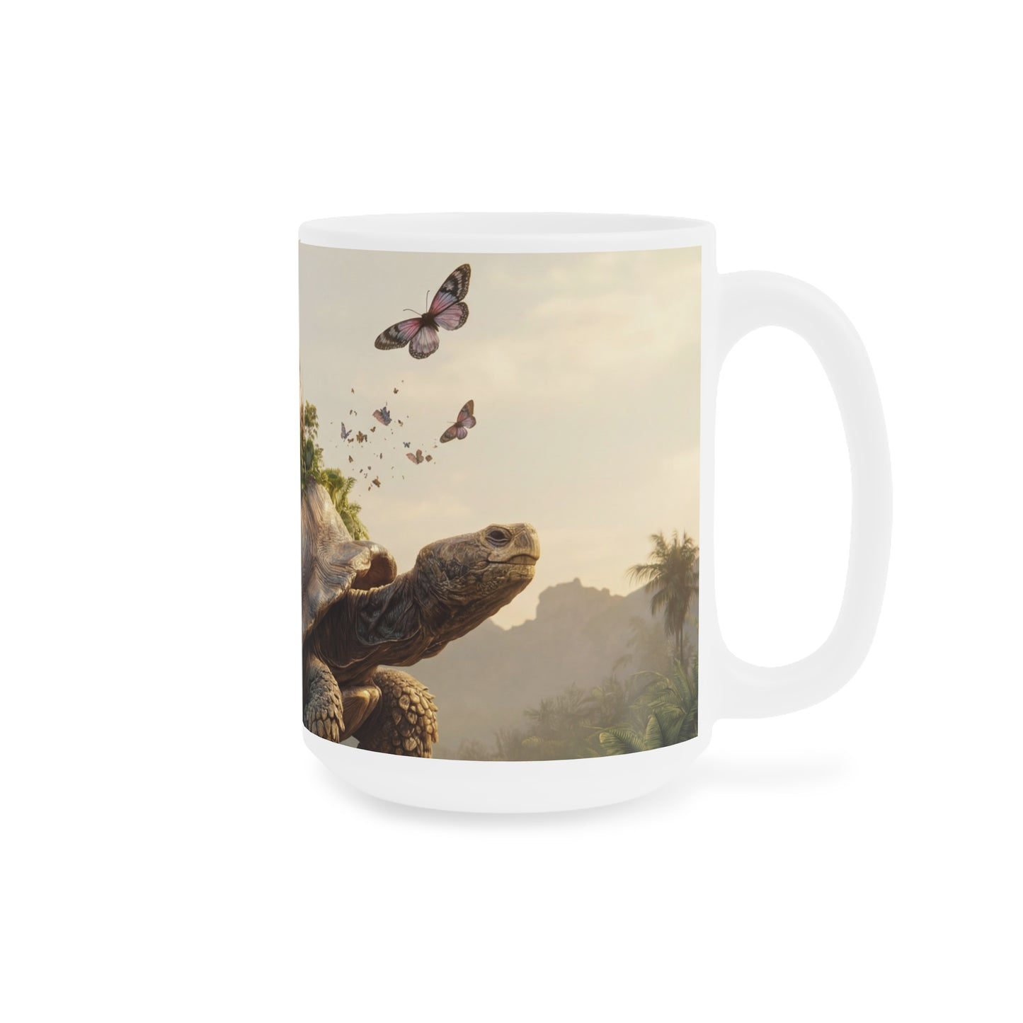 Turtle-Carried Castle Ceramic Mugs (11oz\15oz\20oz) – Verdant Sanctuary on Ancient Shell