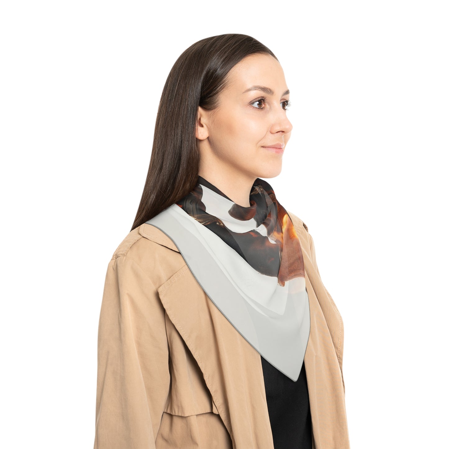 Flame-Wreathed Sentinel Poly Scarf – Ember-Infused Armor Design