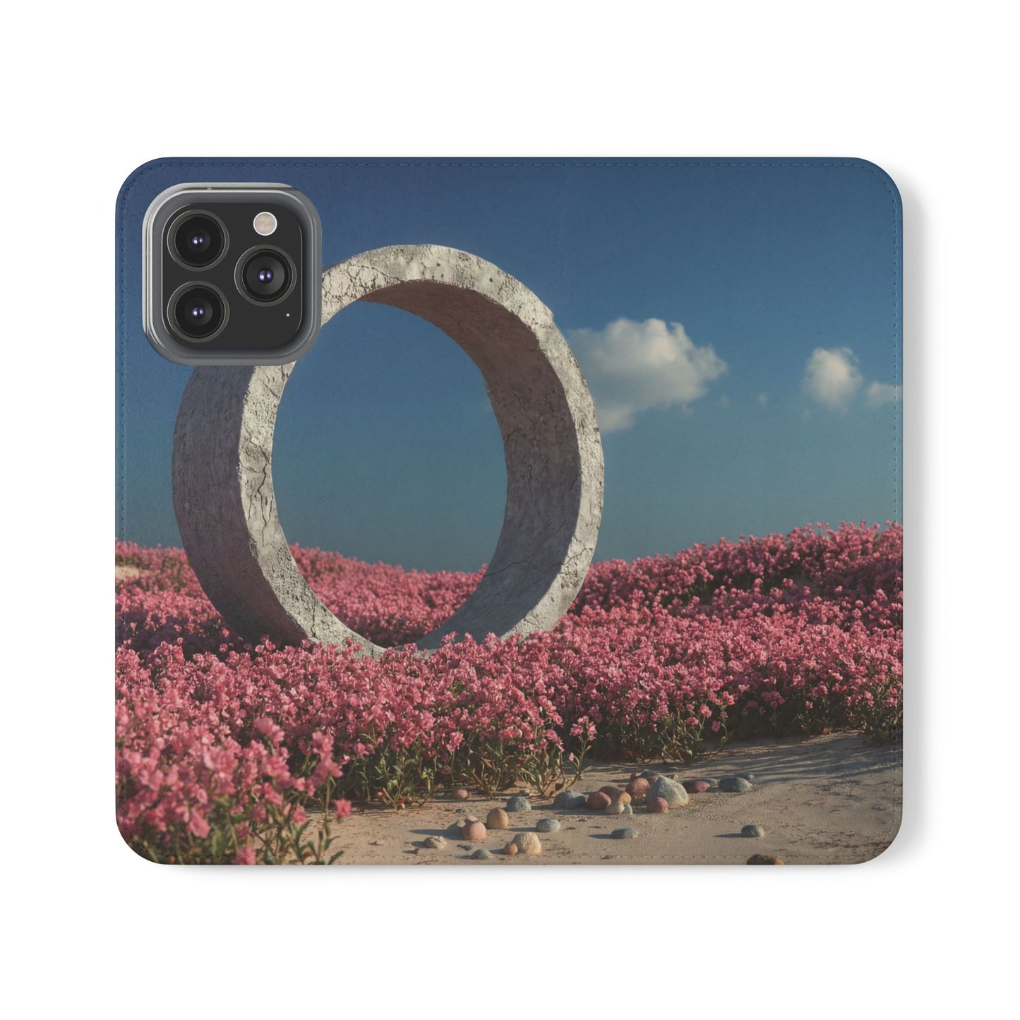 Stone Circle Flip Cases – Pink Flower Field Monument