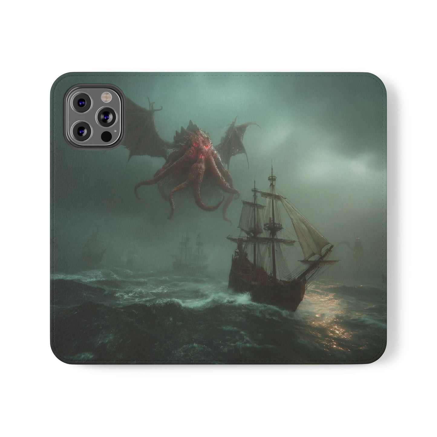 Leviathan Dragon Flip Cases – Crimson Sentinel at Sea