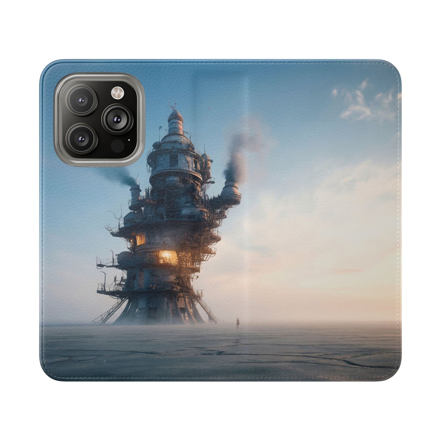 Steam-Stack Tower Flip Cases – Industrial Dawn Sentinel