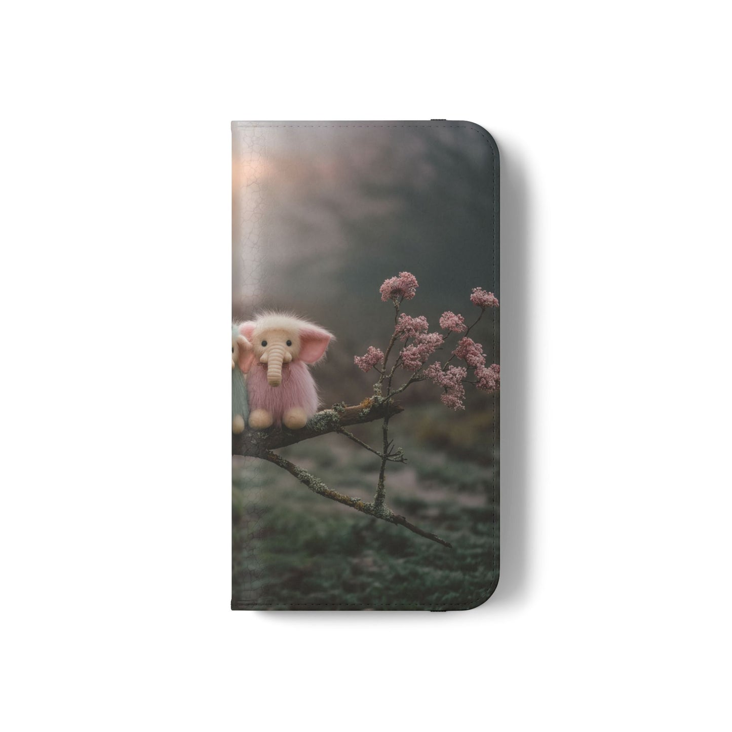 Mossy Branch Elephants Flip Cases – Pastel Fluff Guardians