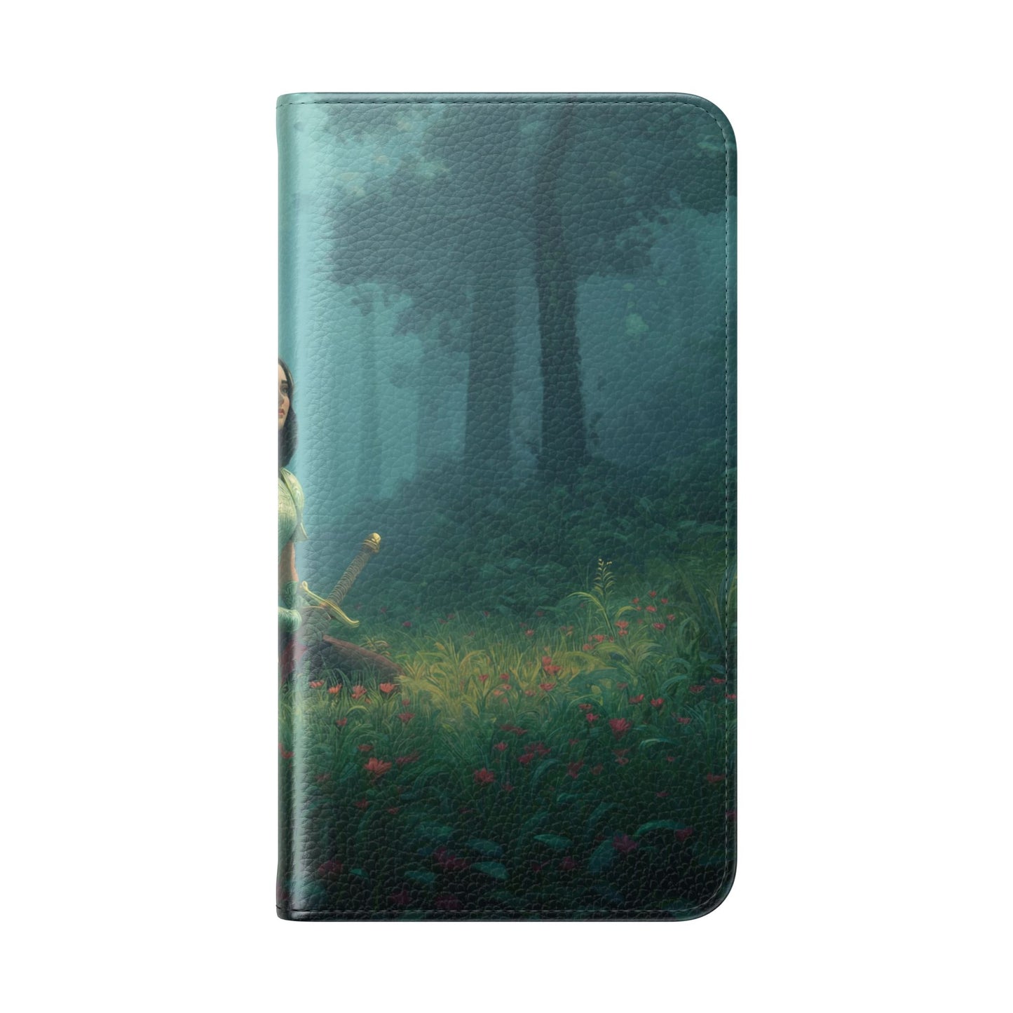 Woodland Sentinel Flip Cases – Green Knight in Misty Grove