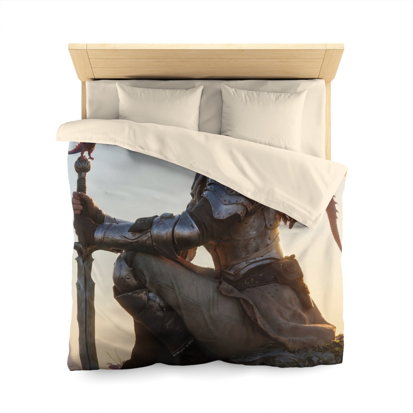 Dragon-Scale Sentinel Microfiber Duvet Cover – Sunset Peak Alliance