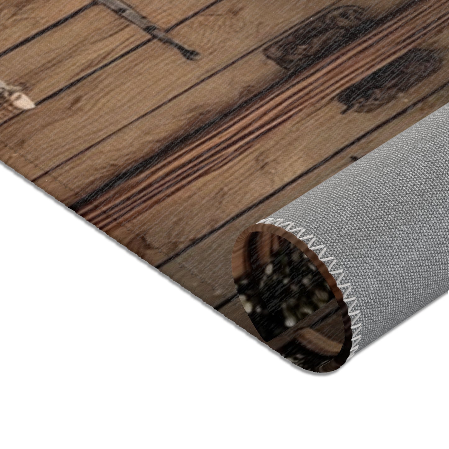 Winter Hollow Cottage Rug – Snow-Dusted Stone & Wood Sanctuary