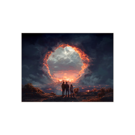 Sky Gate Cityscape Ceramic Photo Tile – Witnessing the Celestial Threshold