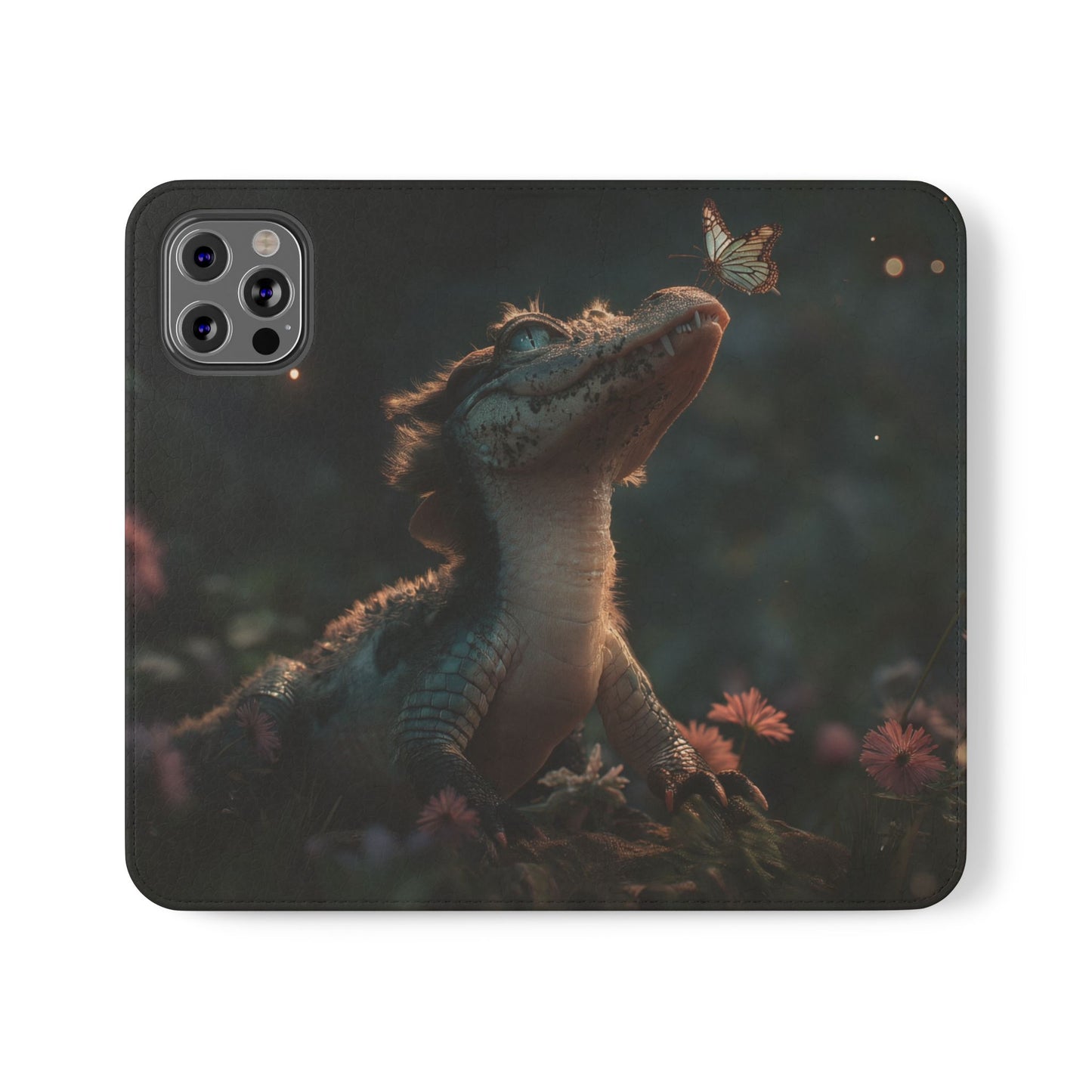 Crocodile Butterfly Flip Cases – Tender Guardian with Moth Companion