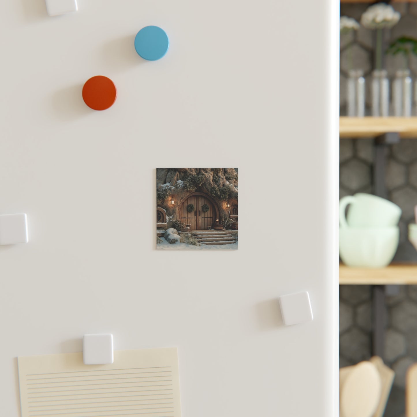 Winterwood Treehouse Magnet – Hearthlight in the Snowy Glade