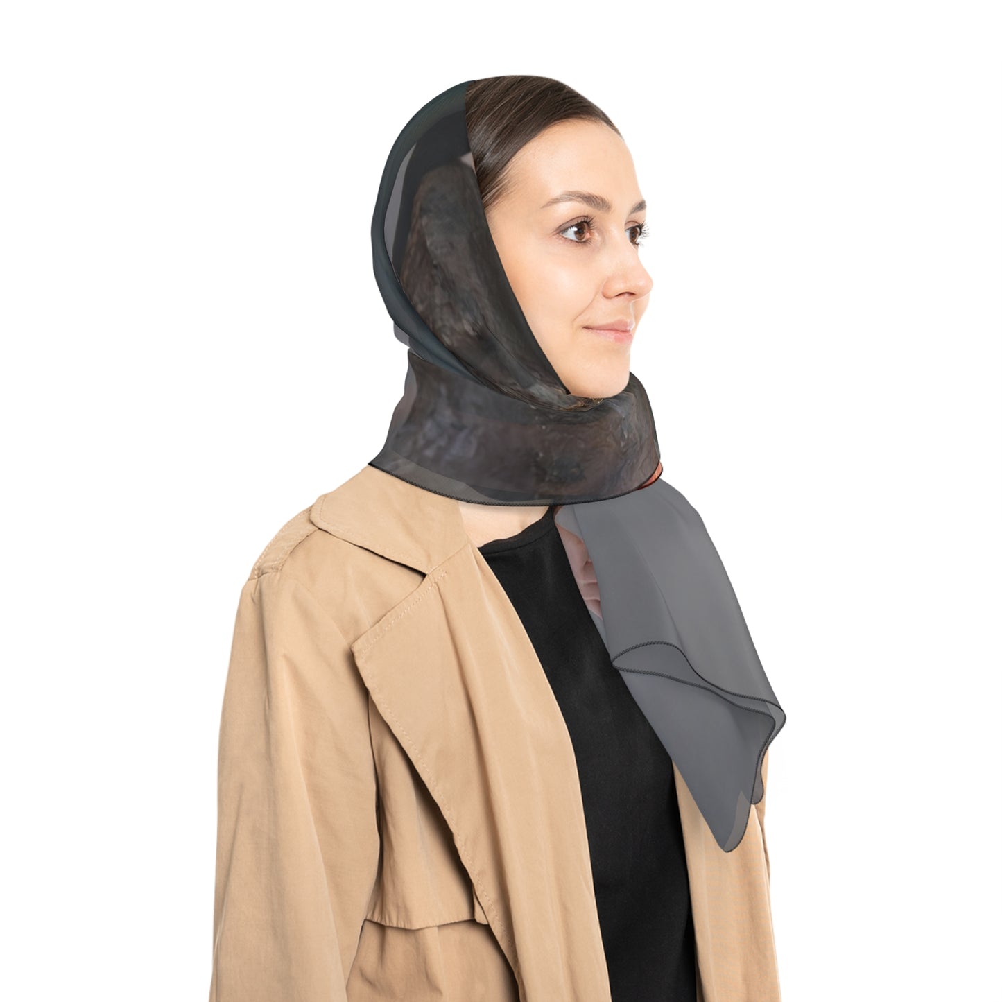 Crimson Sentinel Poly Scarf – Sunset Warrior’s Resting Glow
