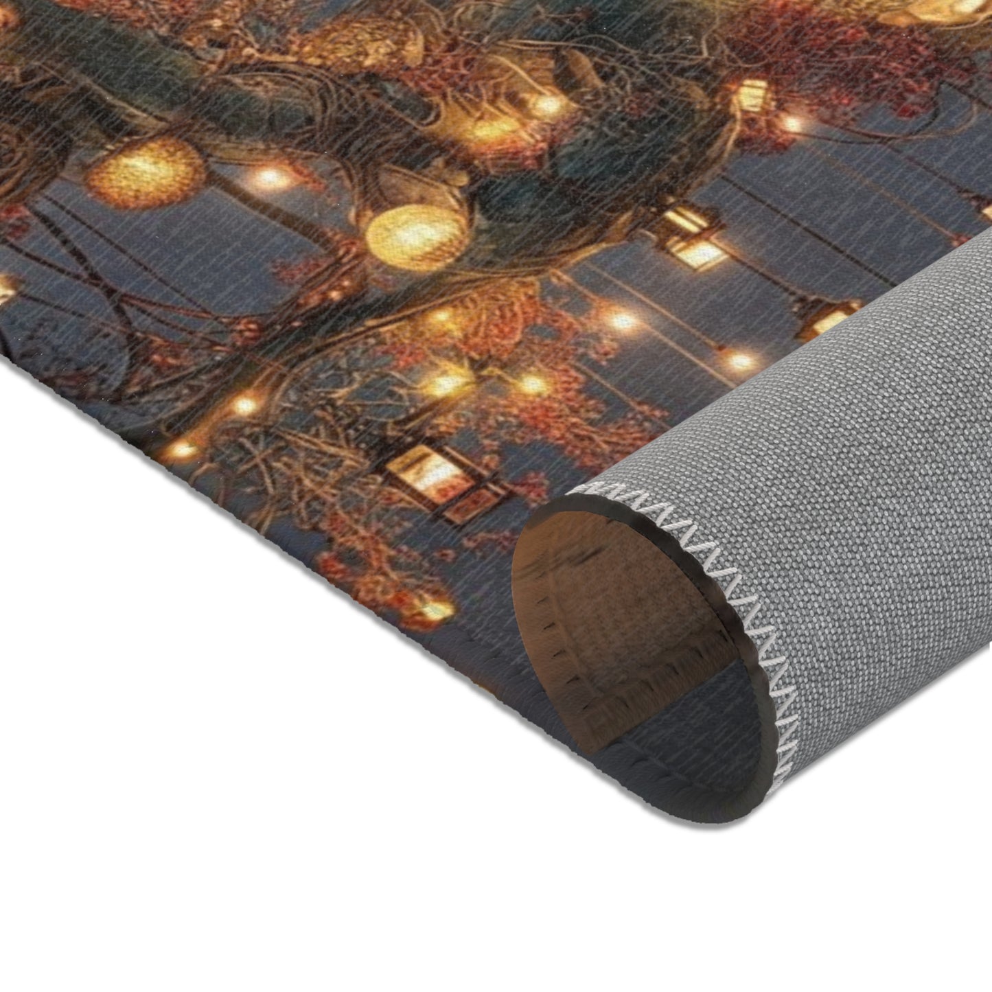 Luminous Wisp Tree Area Rug – Desert Nightglow Oasis