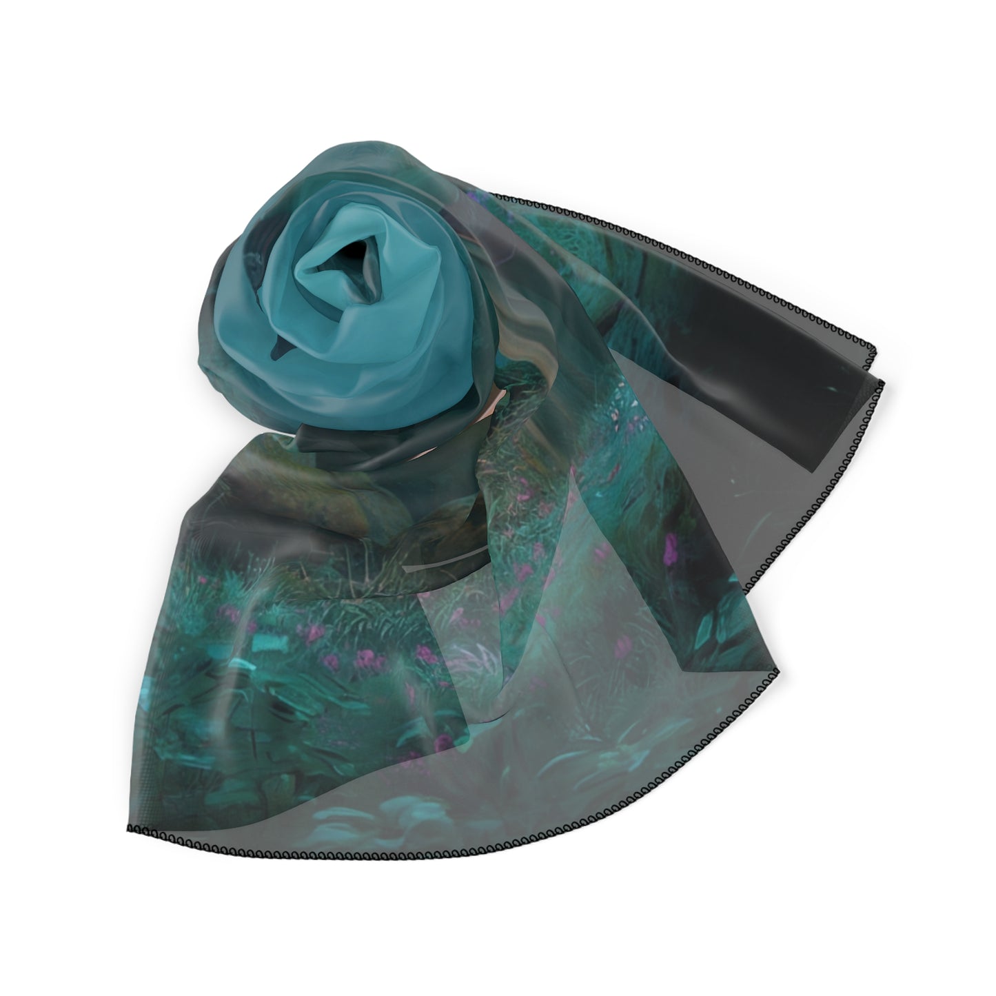 Twilight Sentinel Poly Scarf – Moss-Draped Forest Guardian